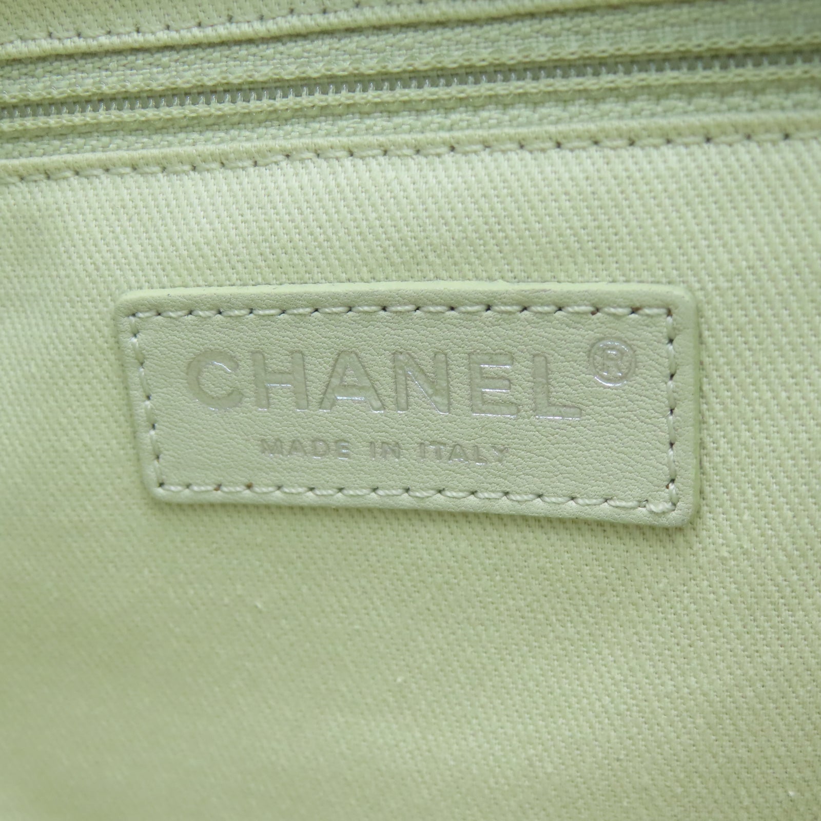 CHANEL 菱格牛皮皮革Chain Shoulder Tote银扣链带肩背袋蓝色