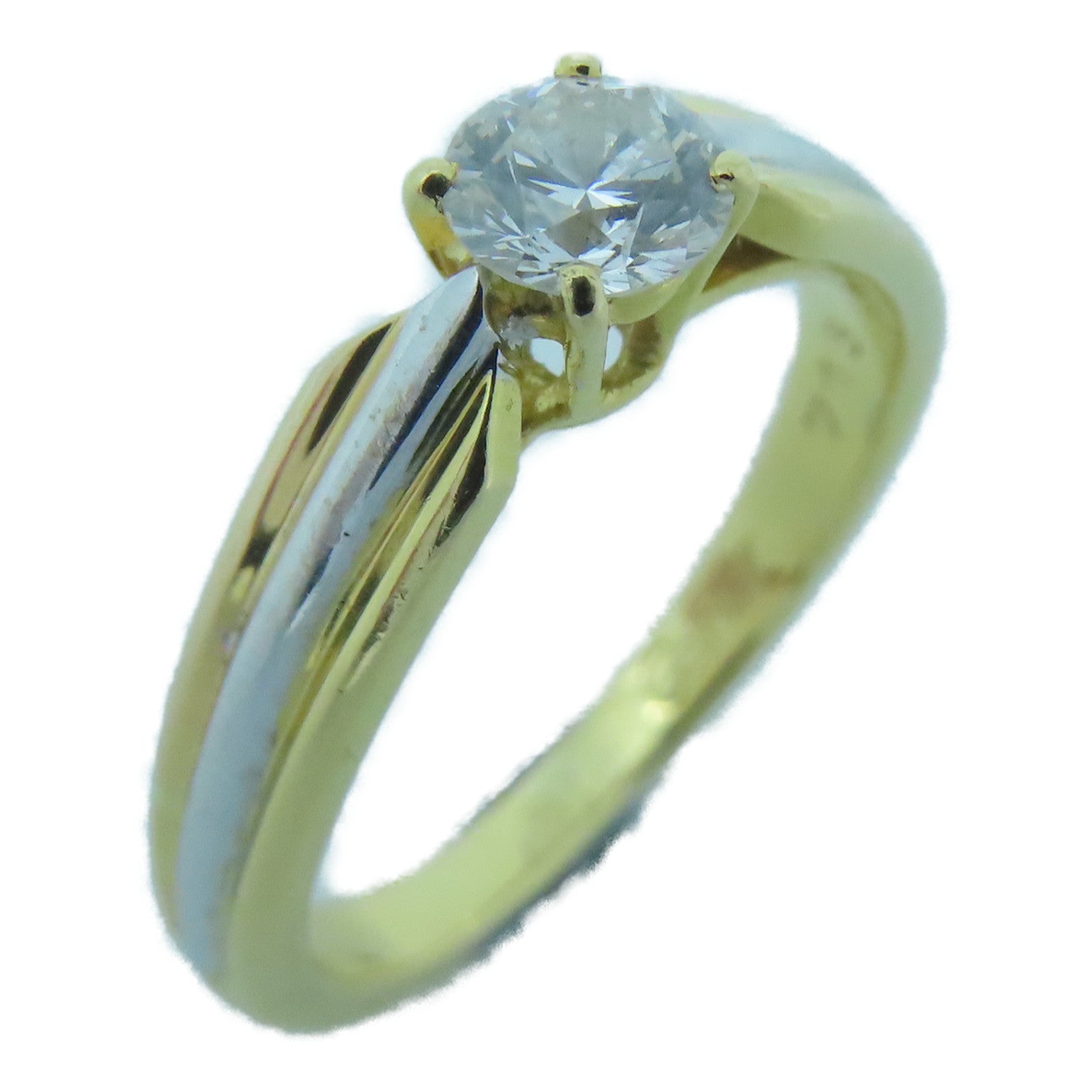 CARTIER 18K白金/黃金Diamond Ring 0.36ct鑽石戒指#51/US#5.75