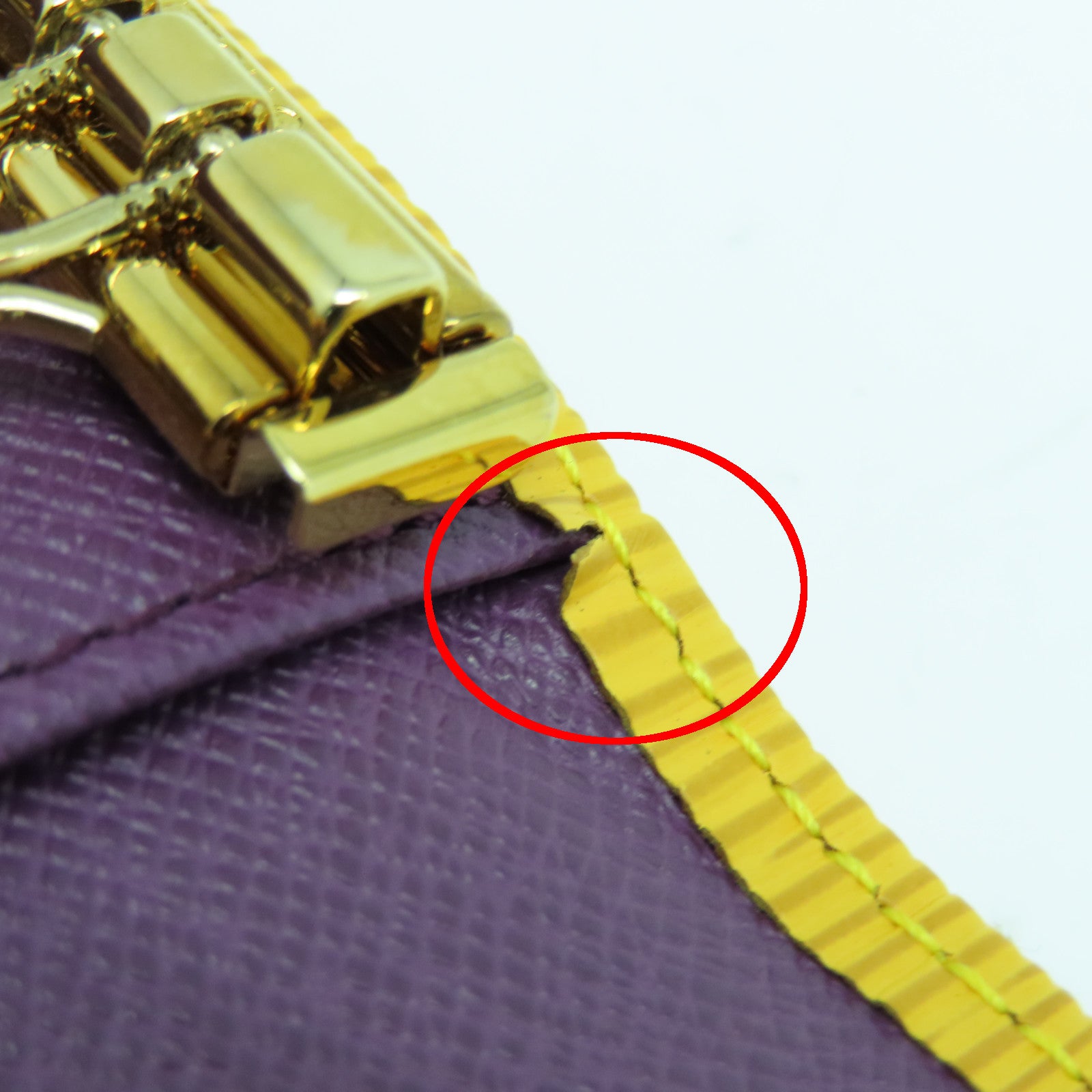 LOUIS VUITTON Epi Key Case 4金扣锁匙包黄色/紫色