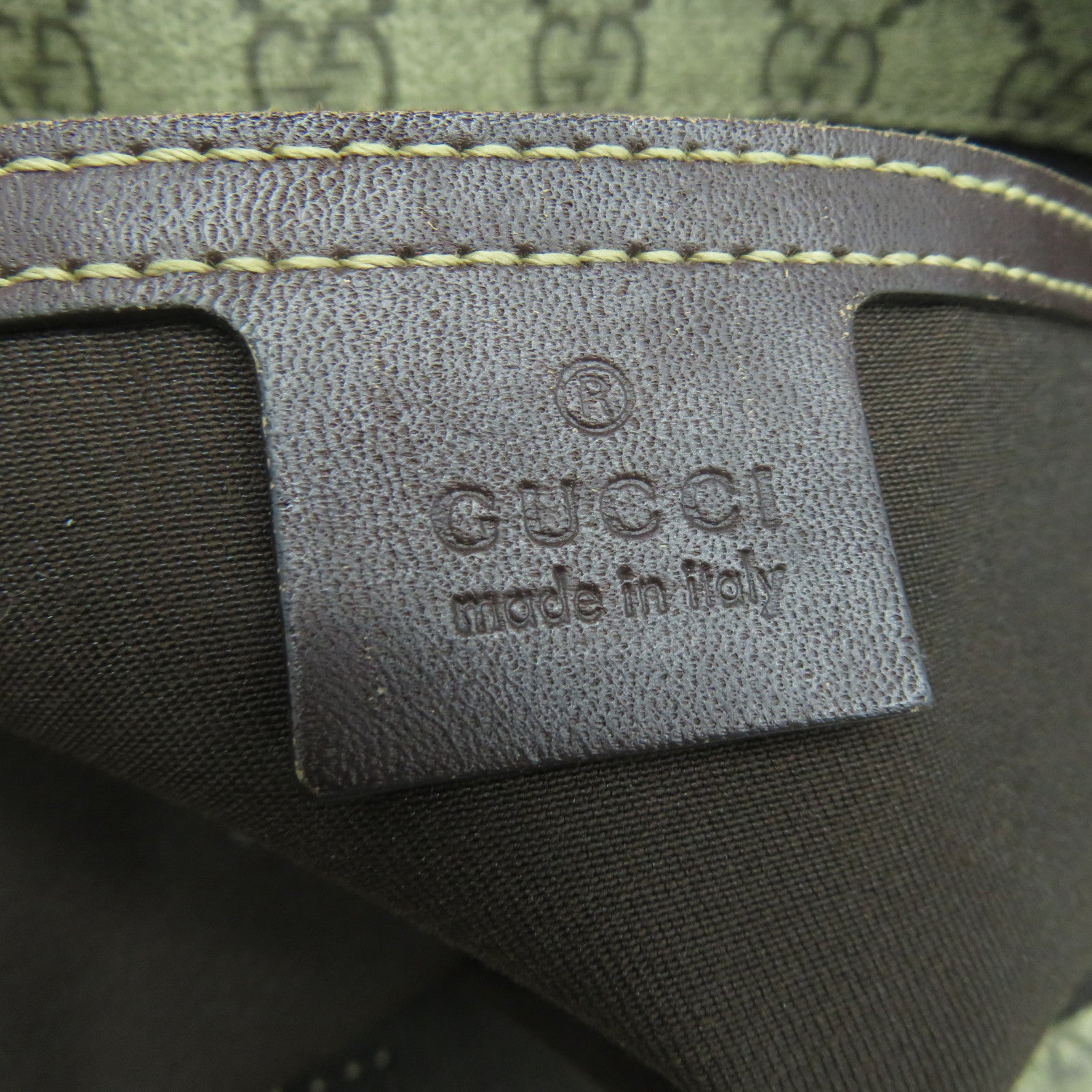 GUCCI 塗層帆布Shoulder Tote肩背袋/手挽袋啡色