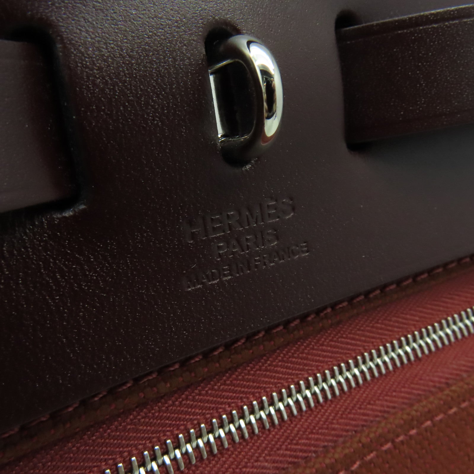 HERMES 帆布Herbag PM 2Way Shoulder Bag銀扣手挽肩背兩用袋紅色/粉紅色