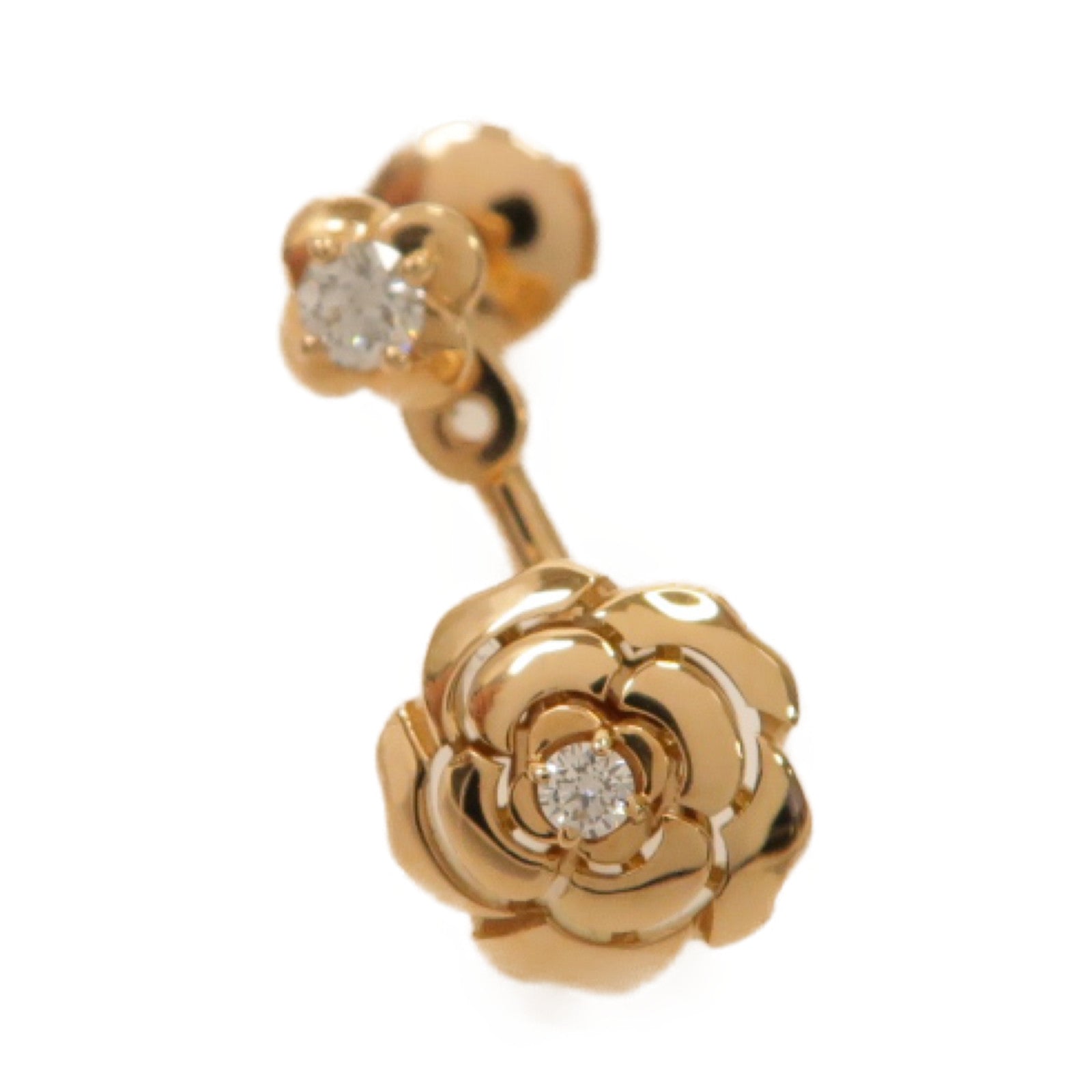 CHANEL 18K玫瑰金Extrait de Camelia Single Earring耳環