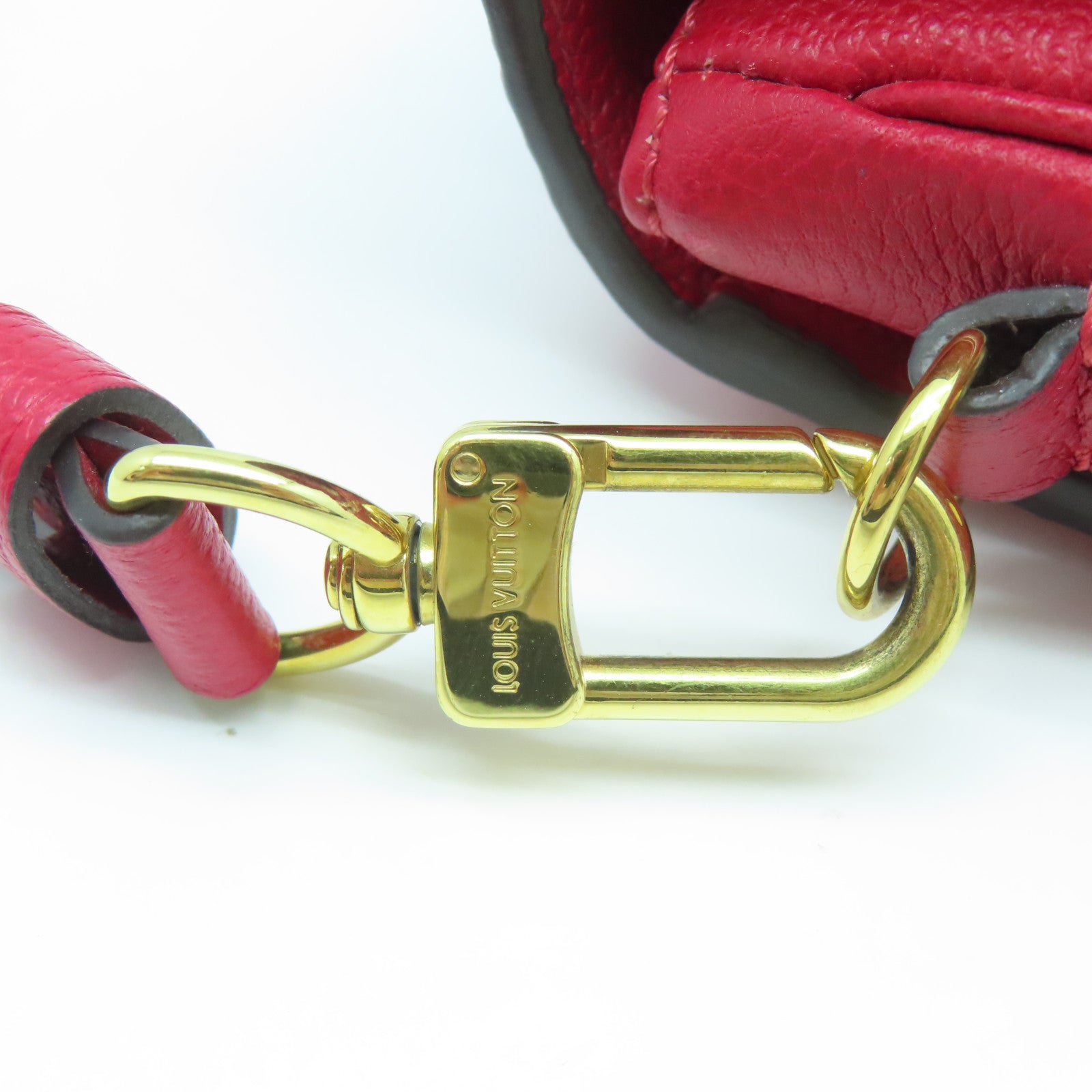 LOUIS VUITTON Monogram Empreinte Pochette Metis金扣手挽肩背兩用袋紅色
