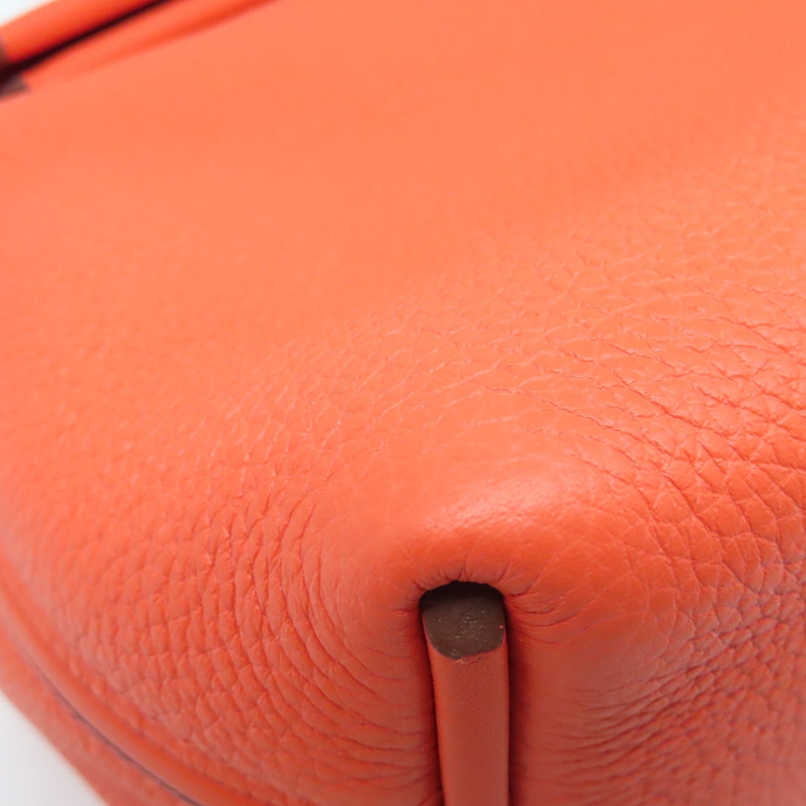 HERMES Togo皮革24/24 29cm银扣手挽肩背两用袋火橘色