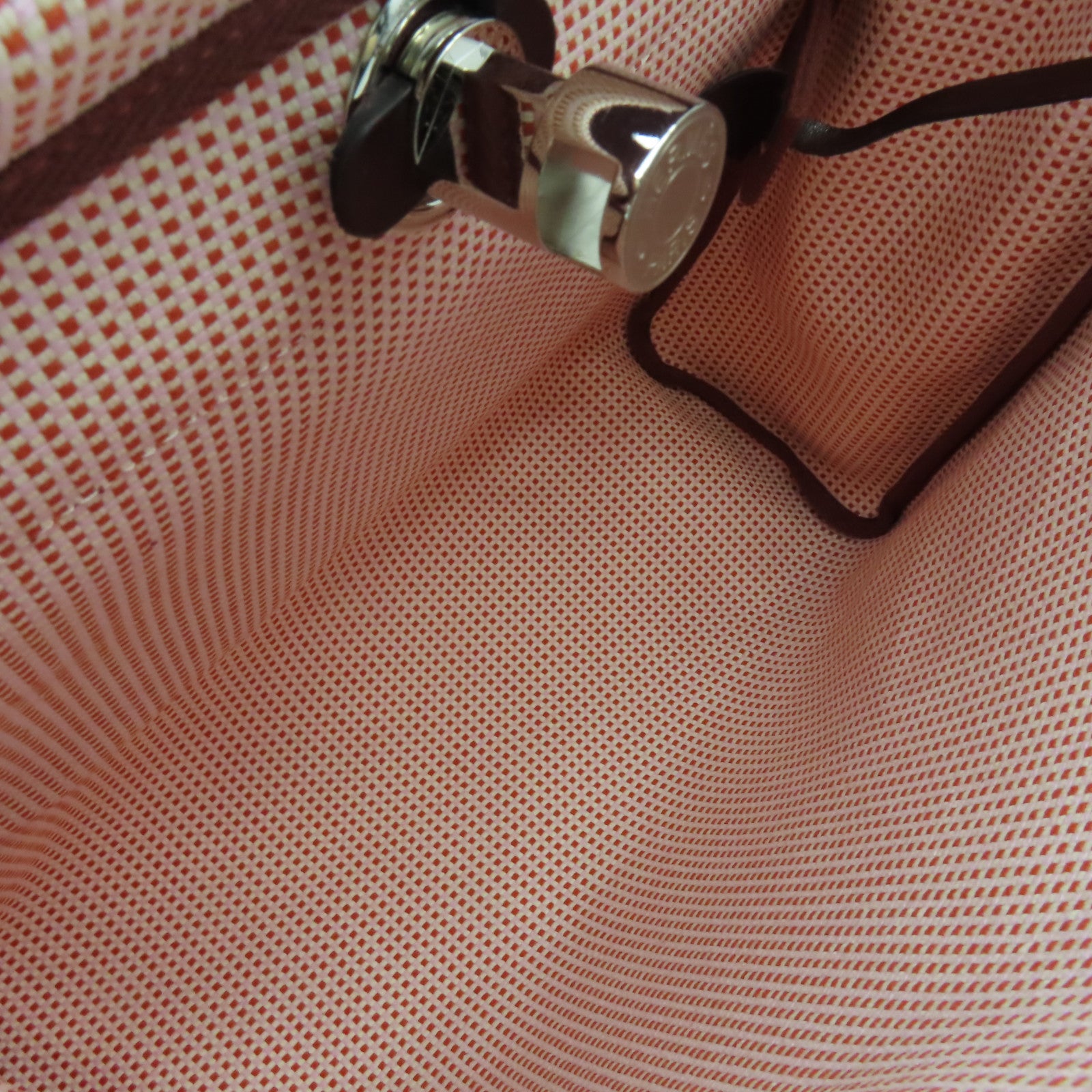 HERMES 帆布Herbag PM 2Way Shoulder Bag銀扣手挽肩背兩用袋紅色/粉紅色