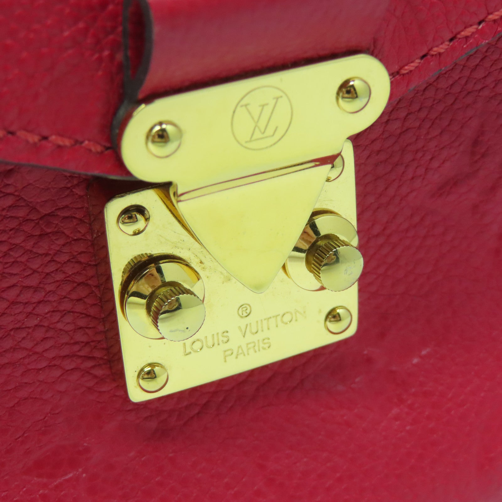 LOUIS VUITTON Monogram Empreinte Pochette Metis金扣手挽肩背兩用袋紅色