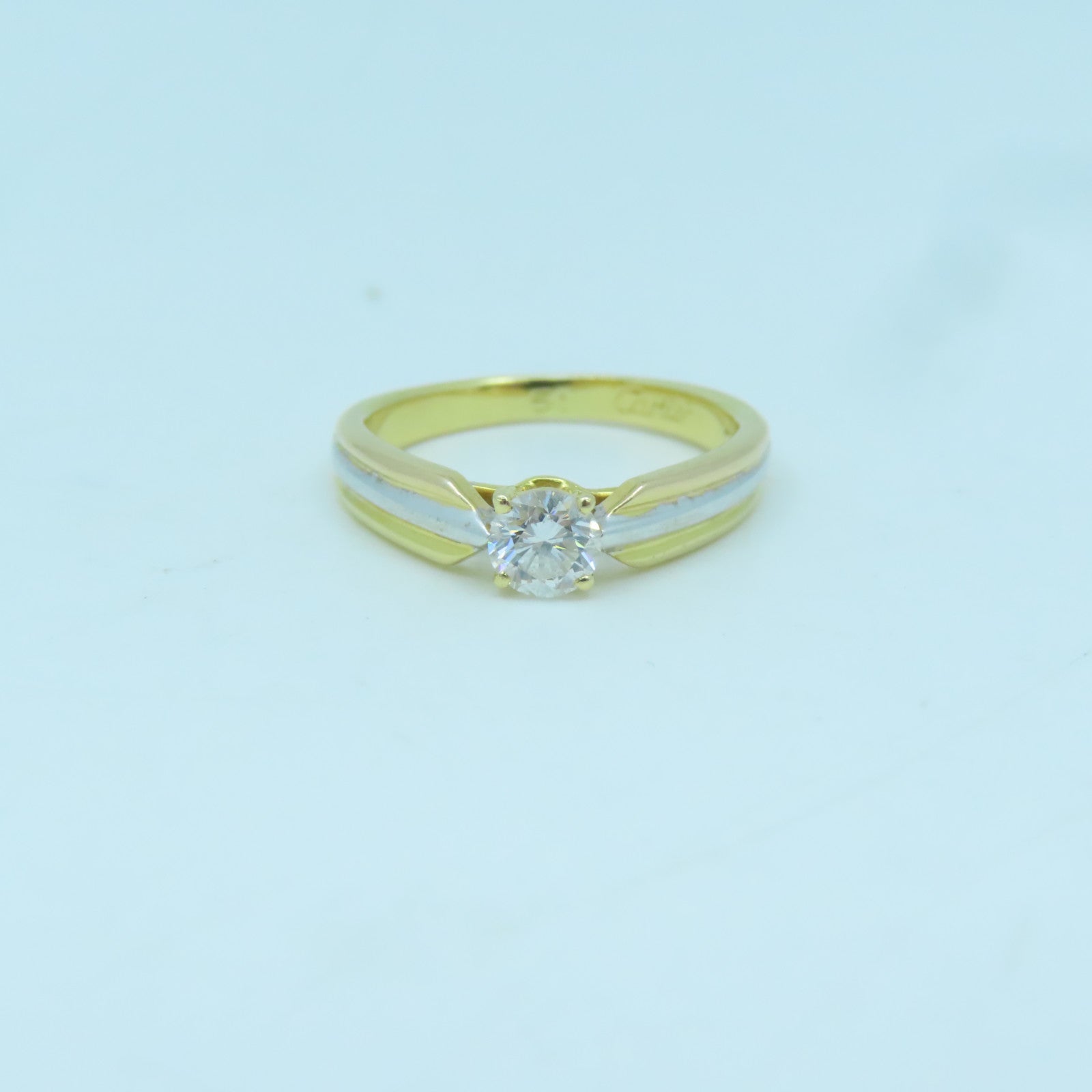 CARTIER 18K白金/黃金Diamond Ring 0.36ct鑽石戒指#51/US#5.75