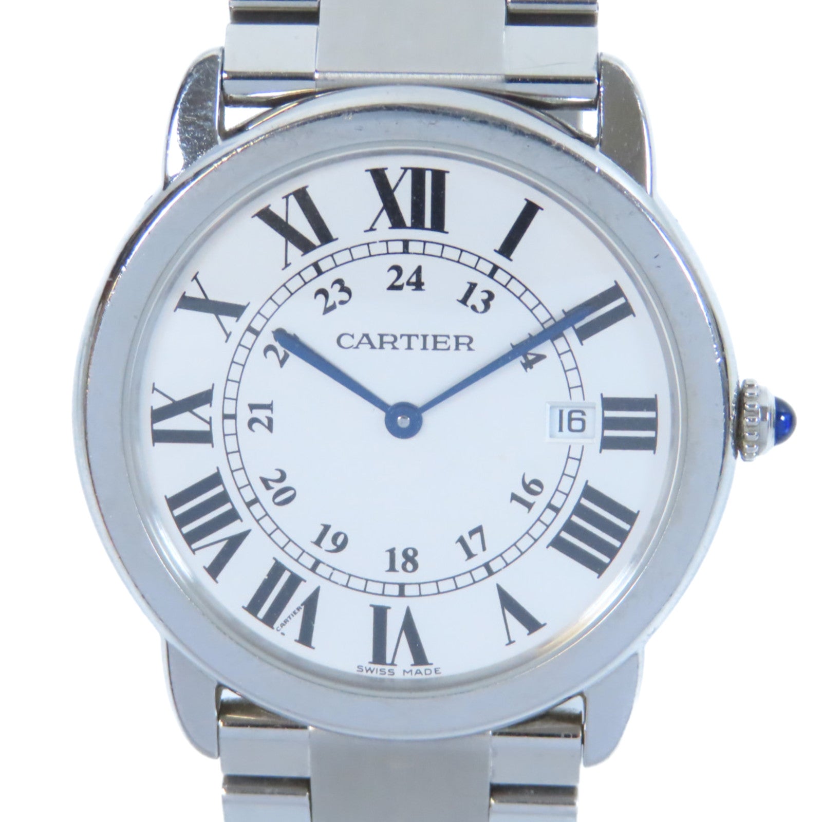 CARTIER Ronde Solo de Cartier不鏽鋼手錶石英機芯白色