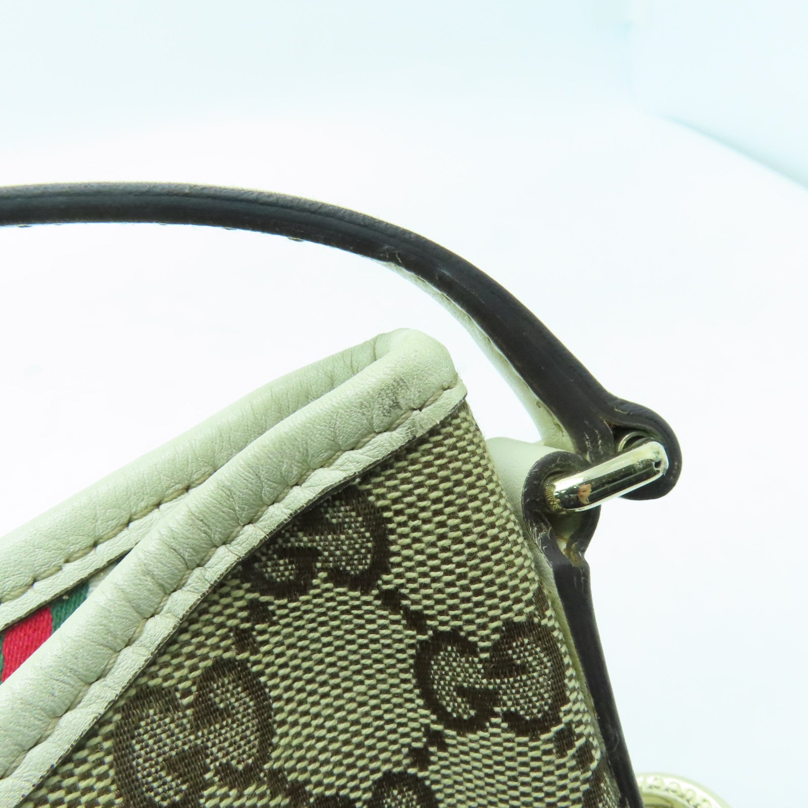 GUCCI 帆布Shoulder Bag手挽袋/肩背袋白色/啡色