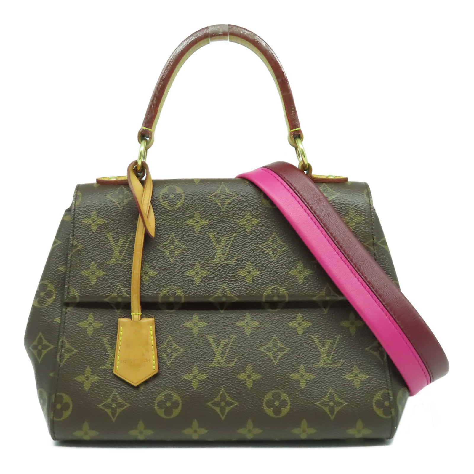 LOUIS VUITTON Monogram Cluny BB金扣手挽肩背兩用袋啡色