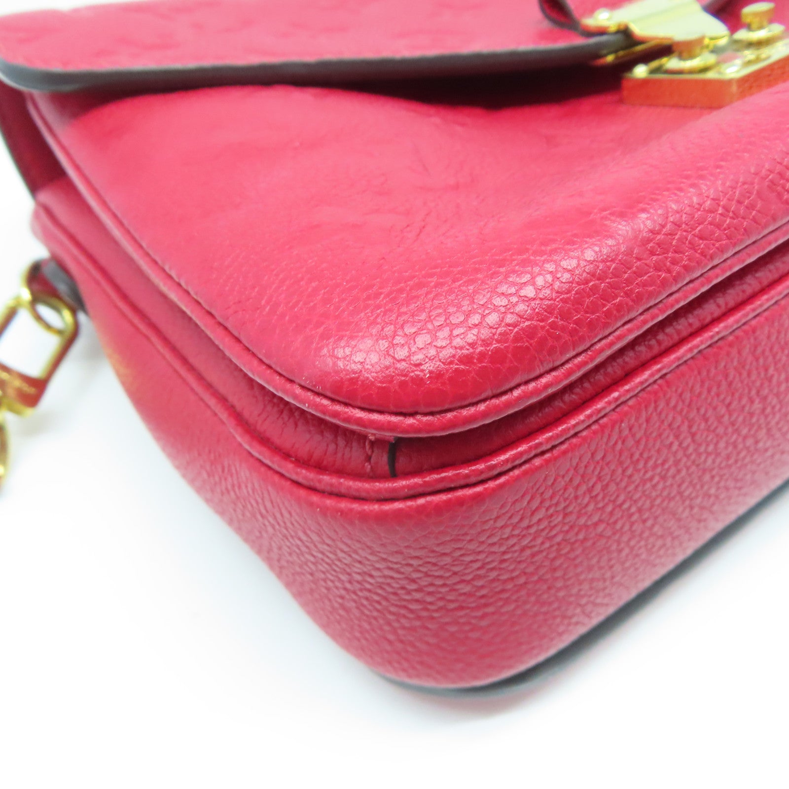 LOUIS VUITTON Monogram Empreinte Pochette Metis金扣手挽肩背兩用袋紅色
