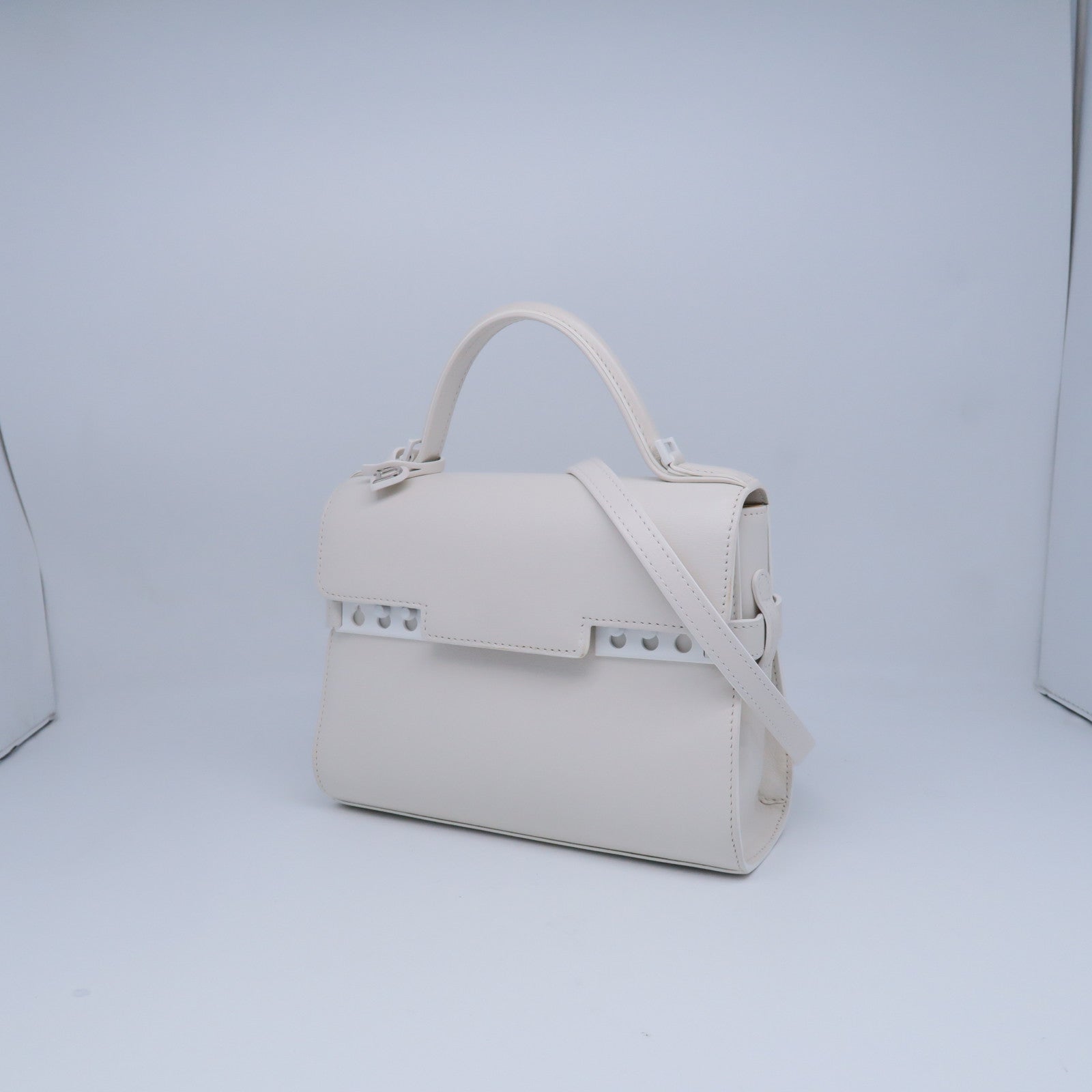 Delvaux 牛皮皮革2 Way Shoulder手挽肩背兩用袋白色