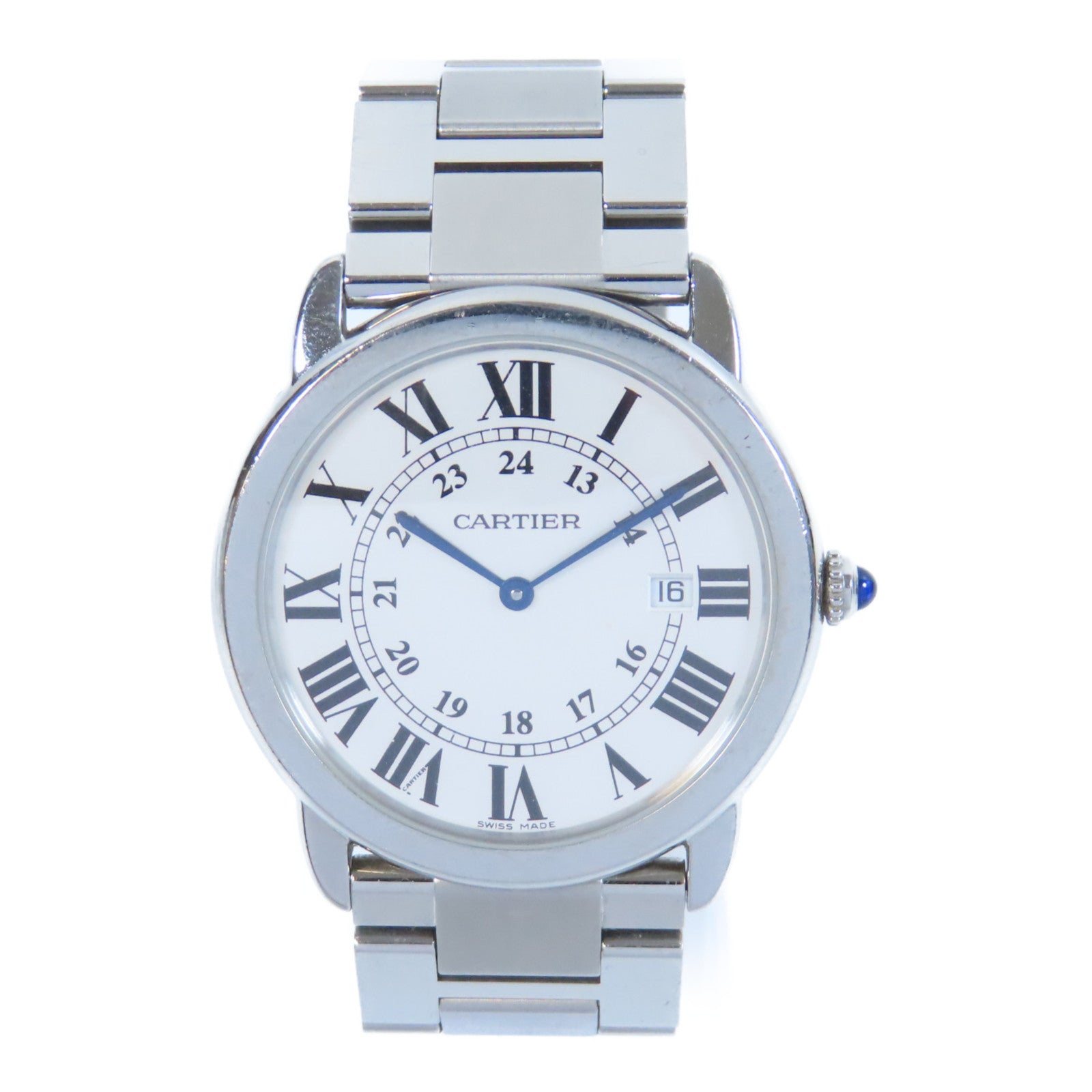 CARTIER Ronde Solo de Cartier不鏽鋼手錶石英機芯白色