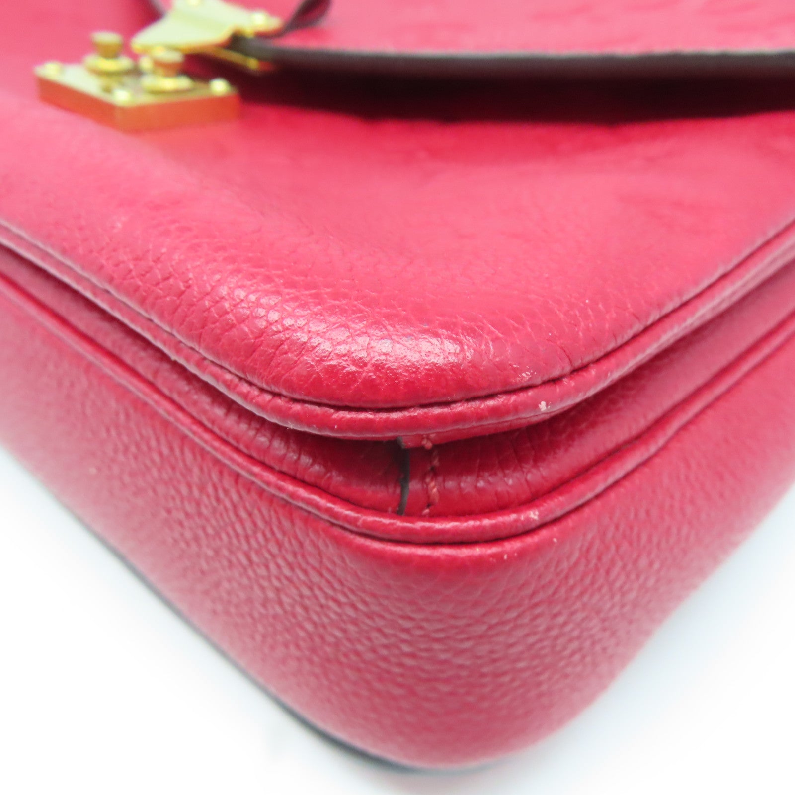 LOUIS VUITTON Monogram Empreinte Pochette Metis金扣手挽肩背兩用袋紅色