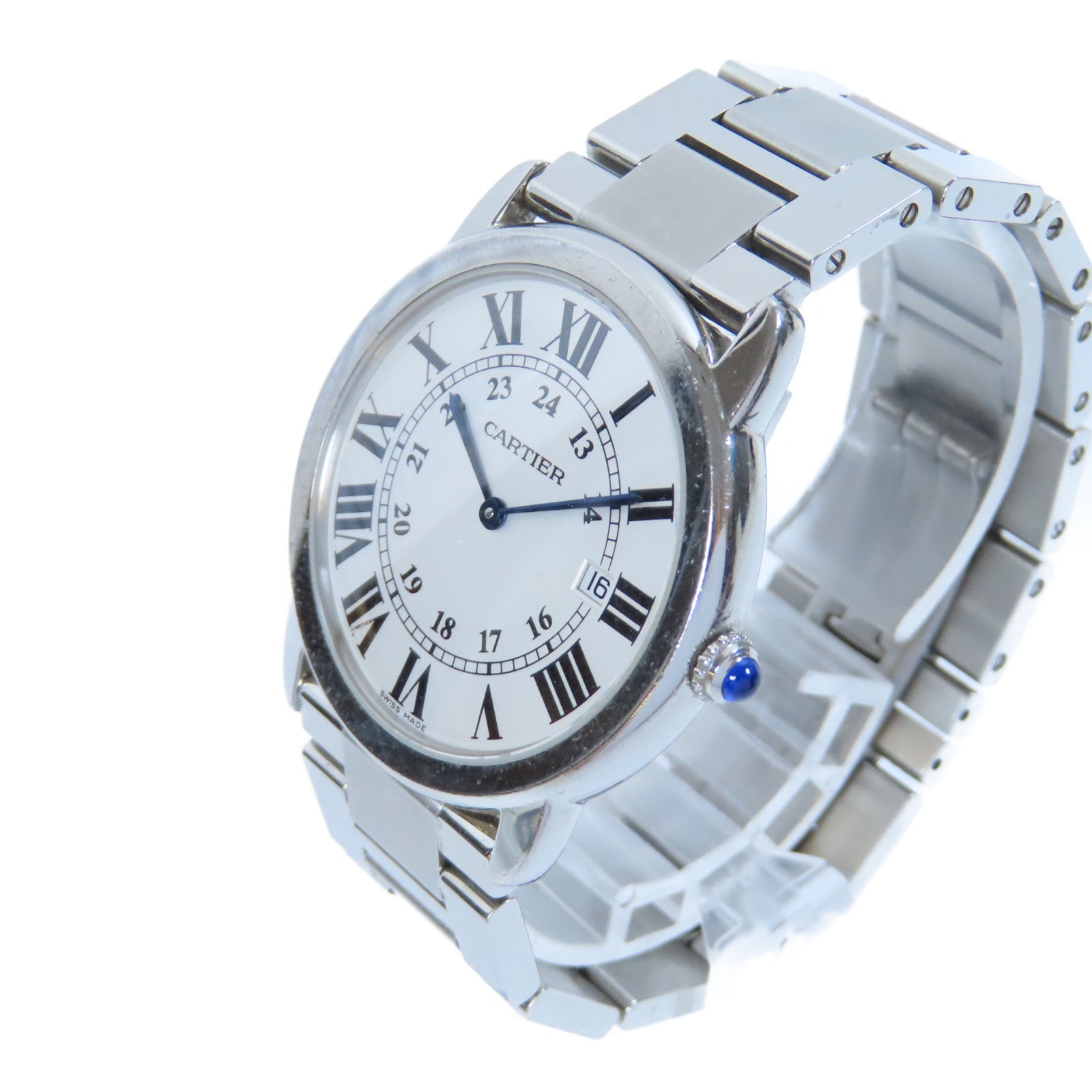 CARTIER Ronde Solo de Cartier不鏽鋼手錶石英機芯白色