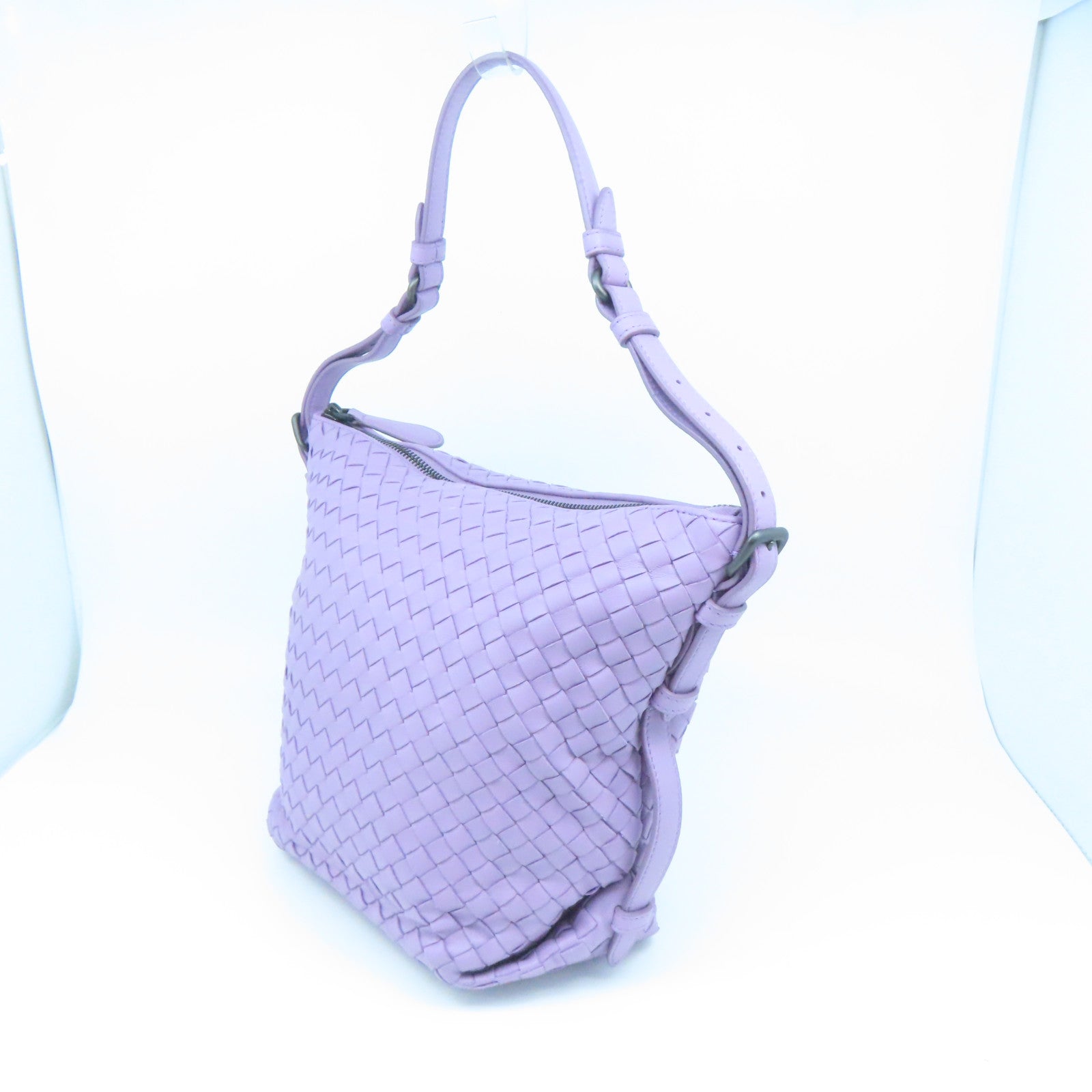 BOTTEGA VENETA 织纹皮革Shoulder Bag肩背袋紫色