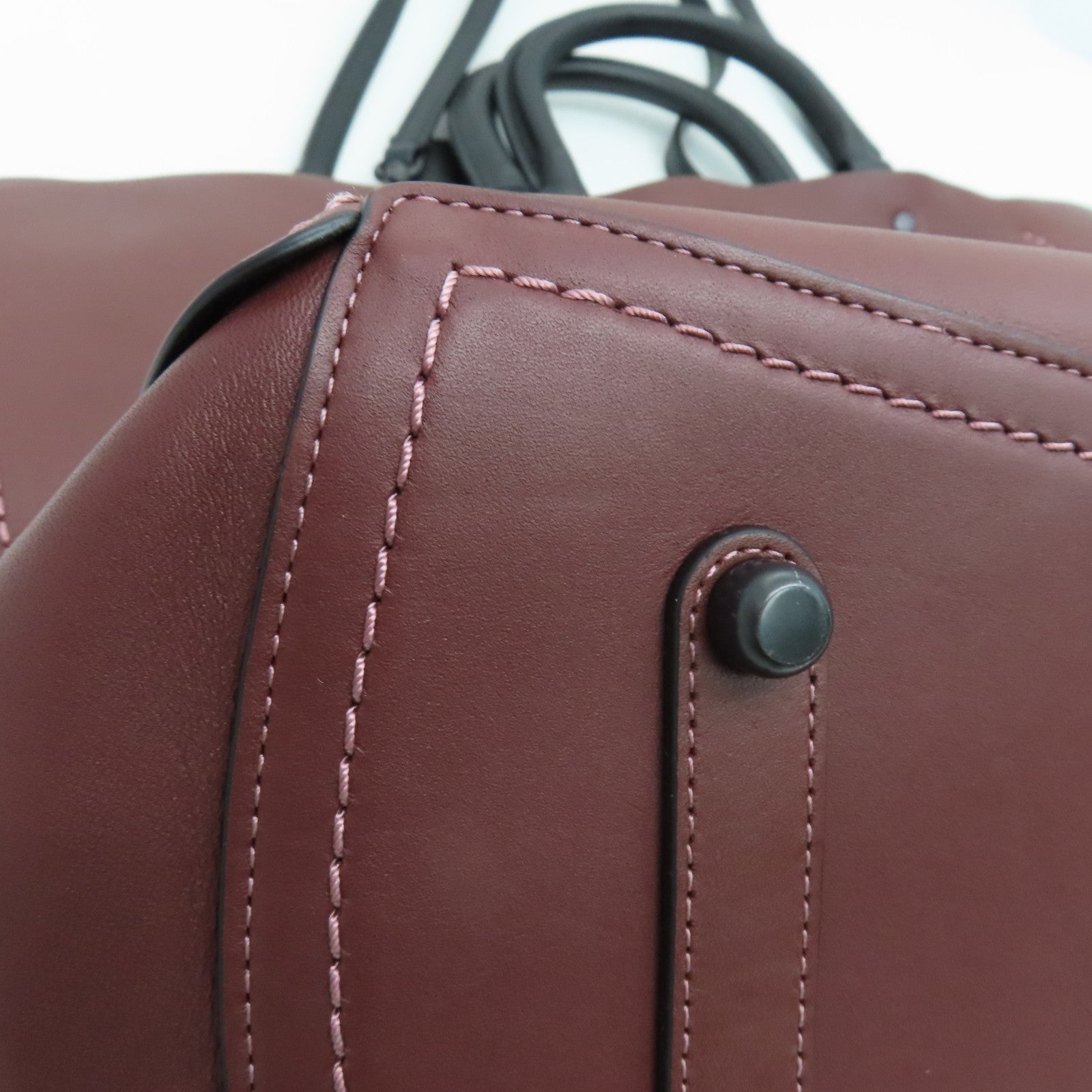 COACH 牛皮皮革Rouge Tote手挽肩背兩用袋酒紅色