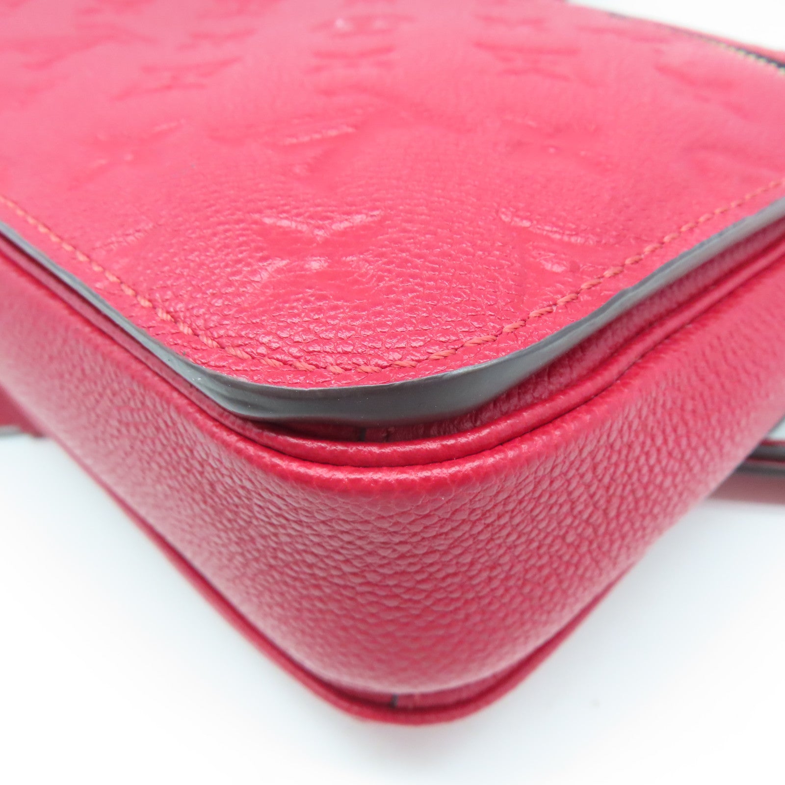 LOUIS VUITTON Monogram Empreinte Pochette Metis金扣手挽肩背兩用袋紅色