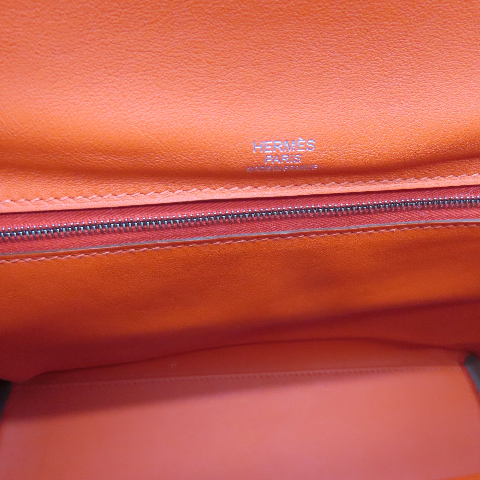 HERMES Togo皮革24/24 29cm银扣手挽肩背两用袋火橘色