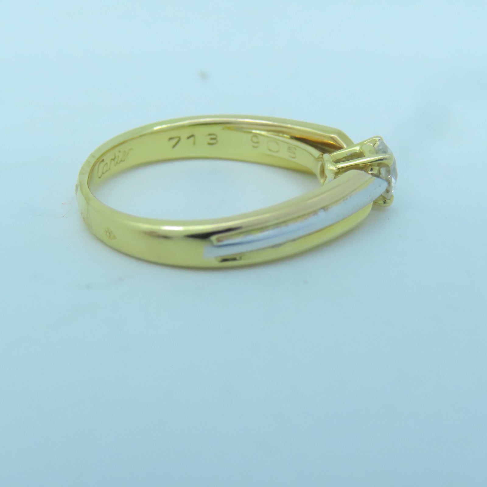 CARTIER 18K白金/黃金Diamond Ring 0.36ct鑽石戒指#51/US#5.75