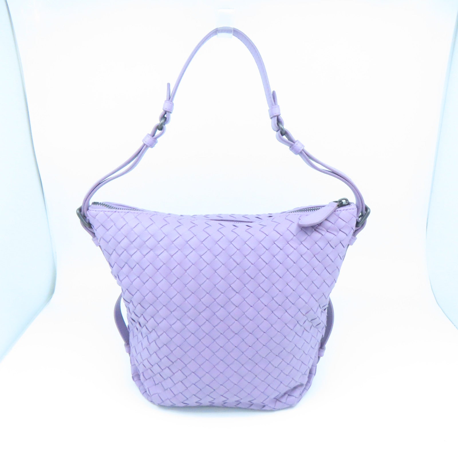 BOTTEGA VENETA 织纹皮革Shoulder Bag肩背袋紫色