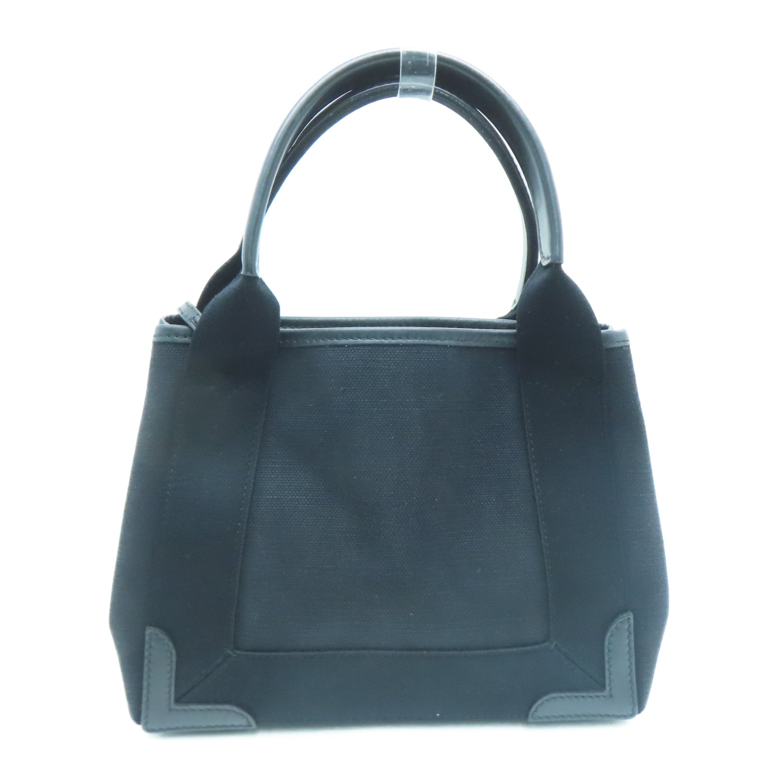 BALENCIAGA 帆布Navy Cabas XS銀扣手挽肩背兩用袋黑色