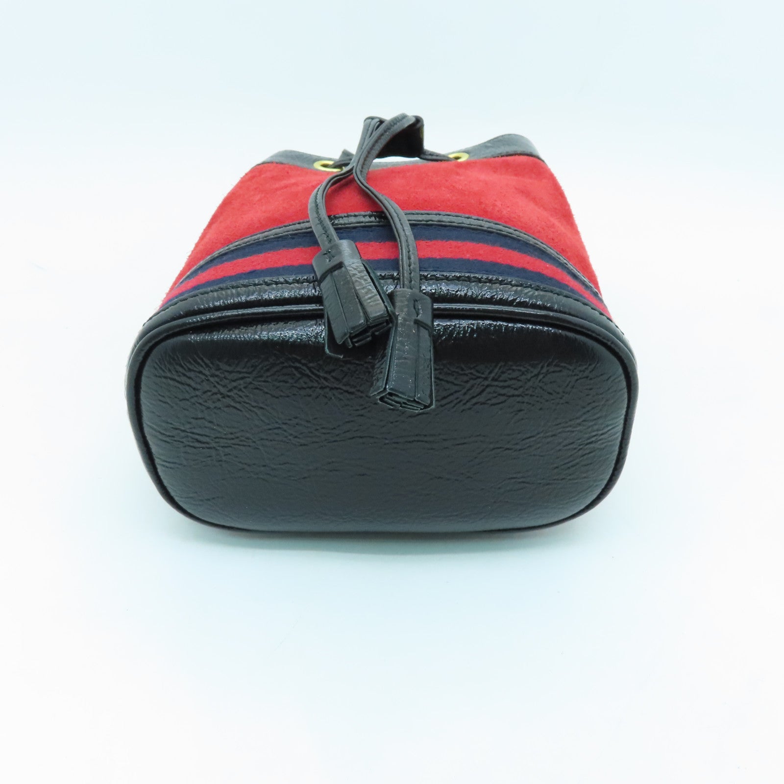 GUCCI suede leather / cowhide leather Ophidia Crossbody gold buckle shoulder bag red / black