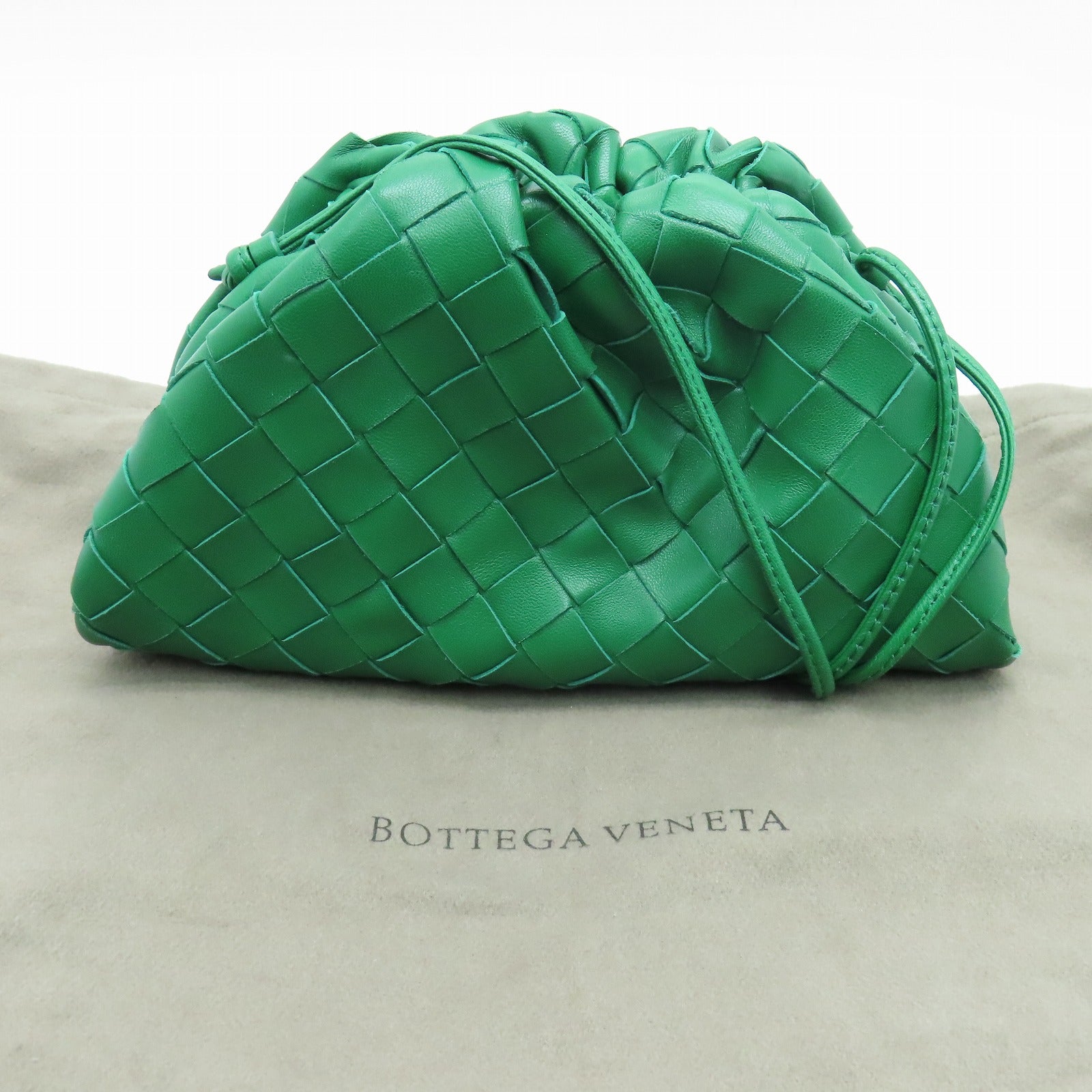 BOTTEGA VENETA 羊皮皮革Mini Pouch肩背袋绿色