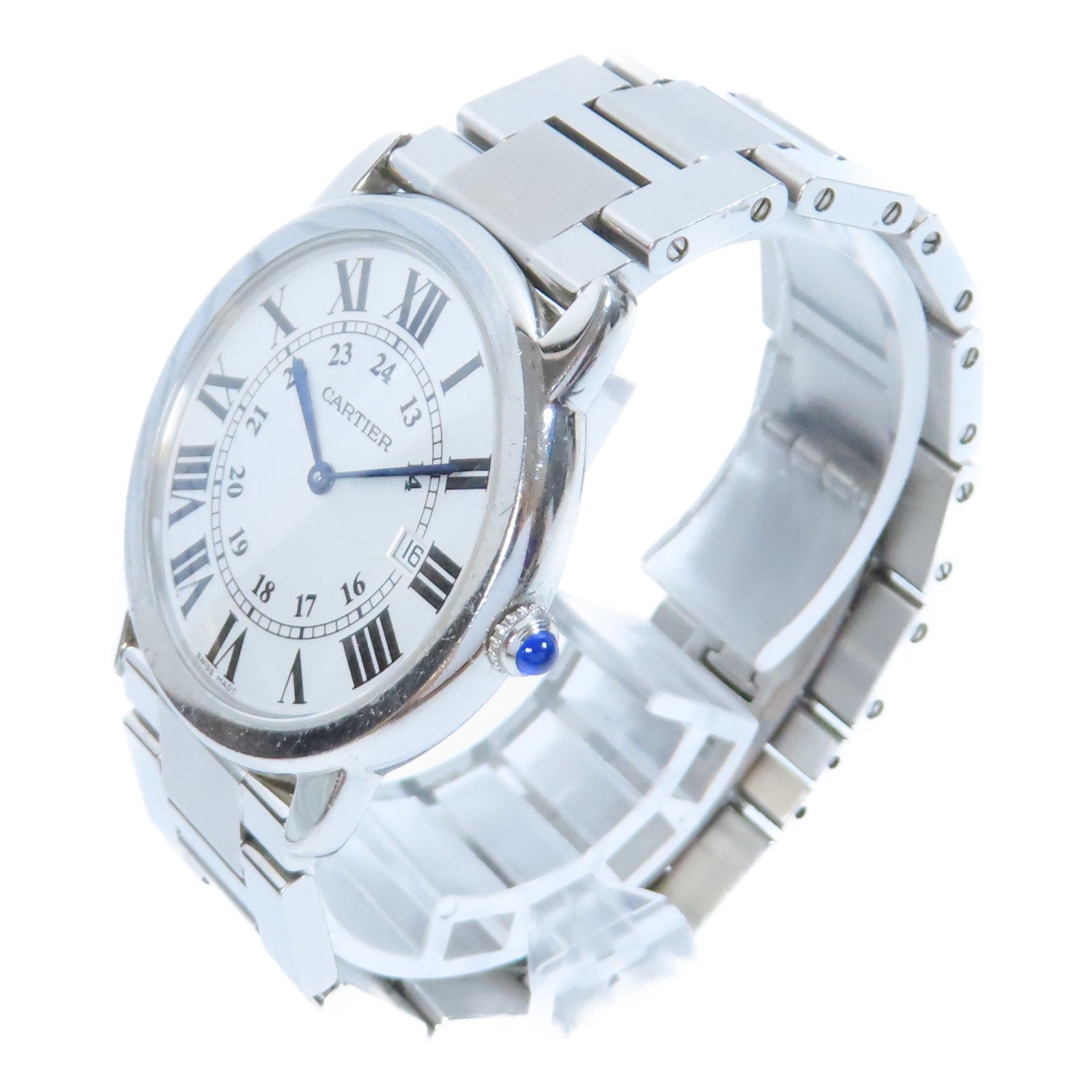 CARTIER Ronde Solo de Cartier不鏽鋼手錶石英機芯白色