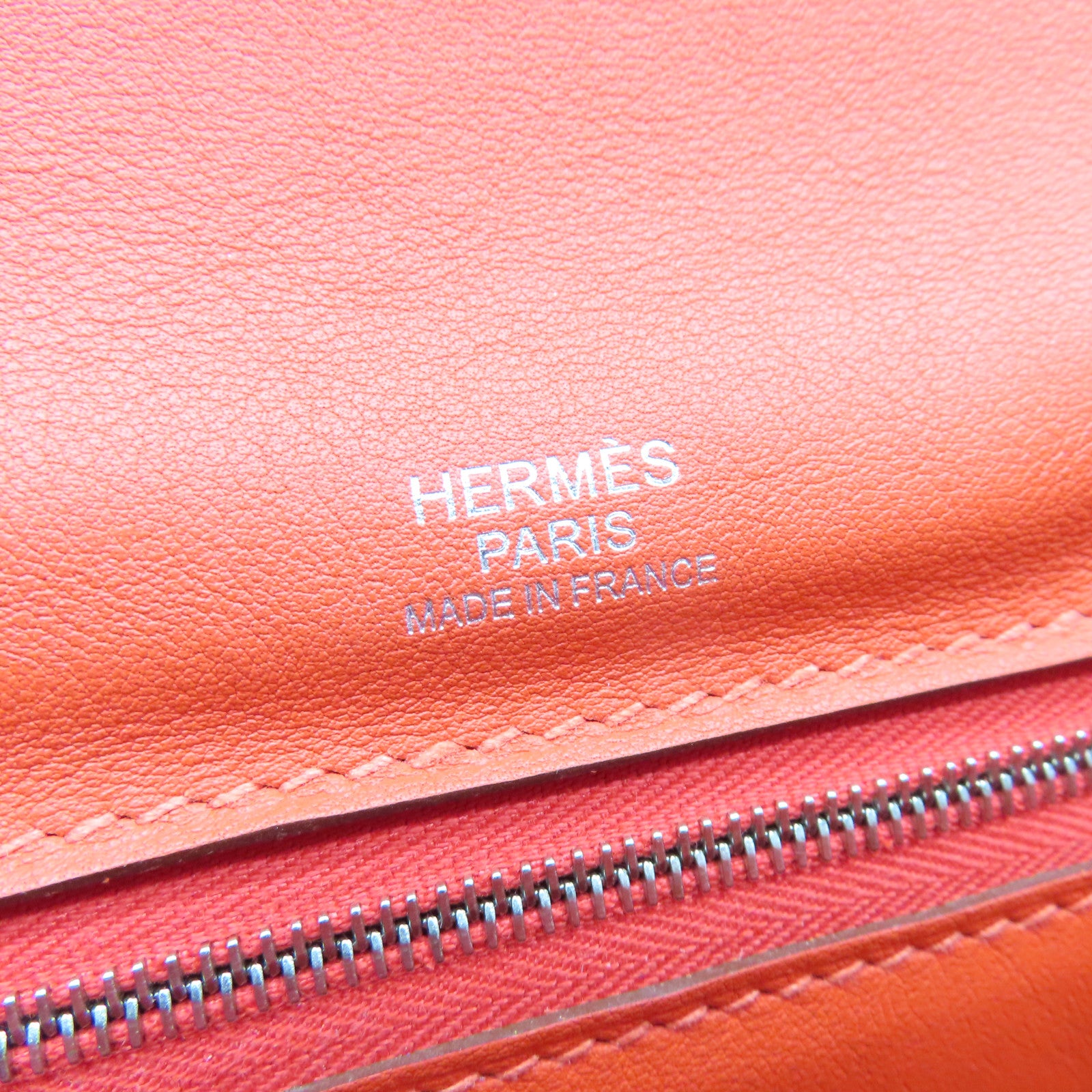 HERMES Togo皮革24/24 29cm银扣手挽肩背两用袋火橘色