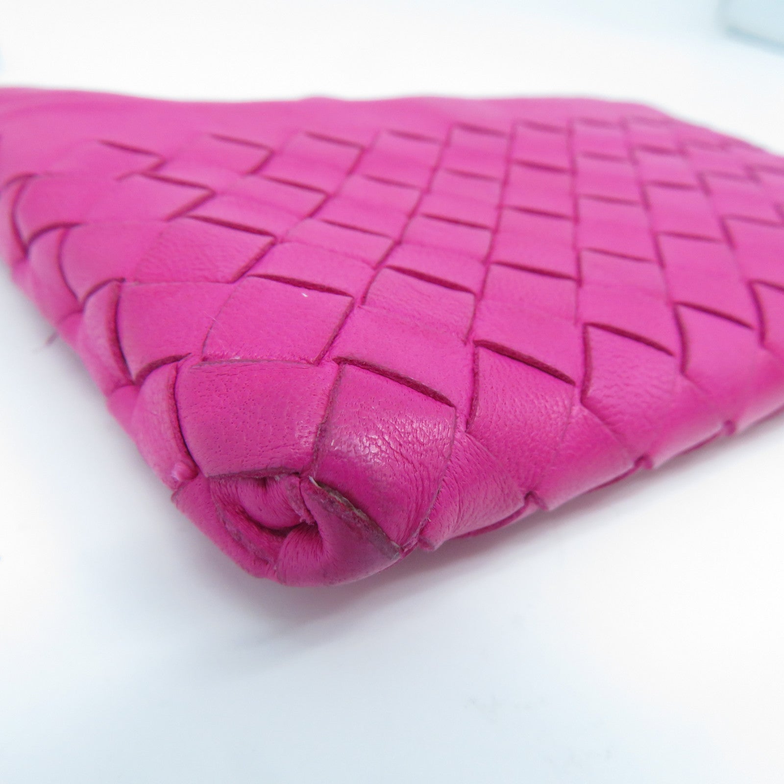 BOTTEGA VENETA 牛皮皮革Coin & Key Case銀扣零錢包粉紅色