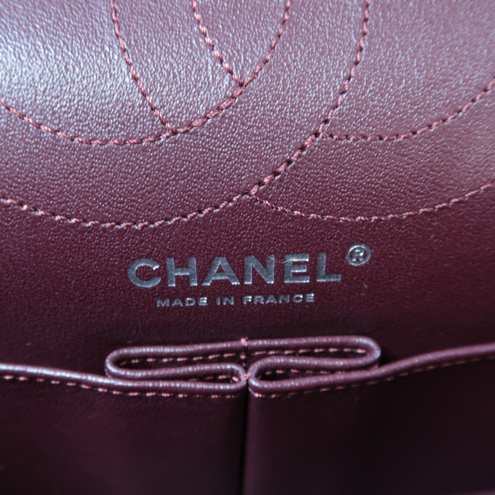 CHANEL 菱格牛皮皮革2.55 24cm銀扣鏈帶肩背袋黑色