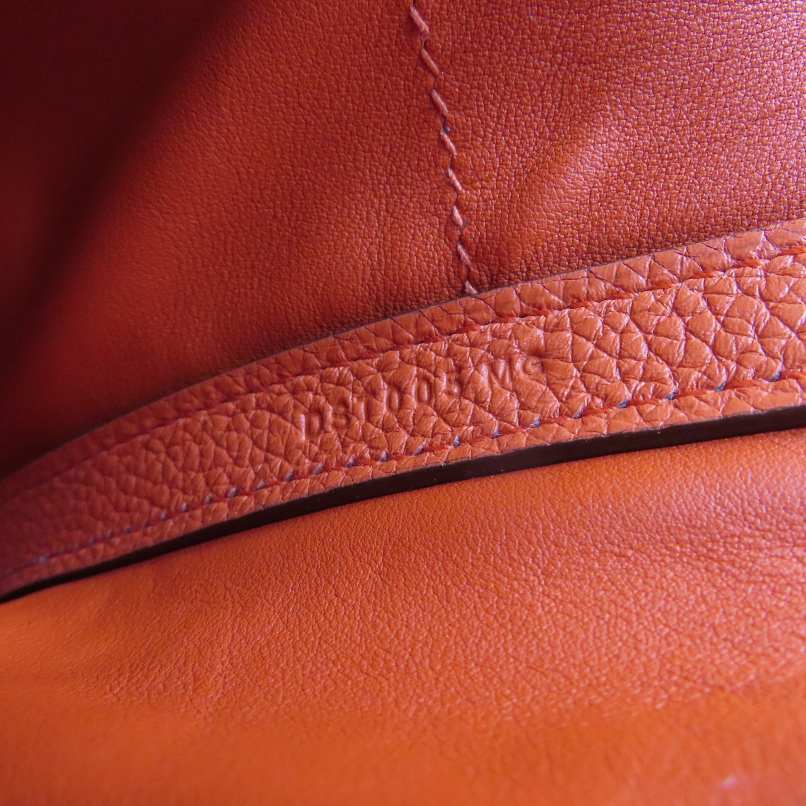 HERMES Togo皮革24/24 29cm银扣手挽肩背两用袋火橘色