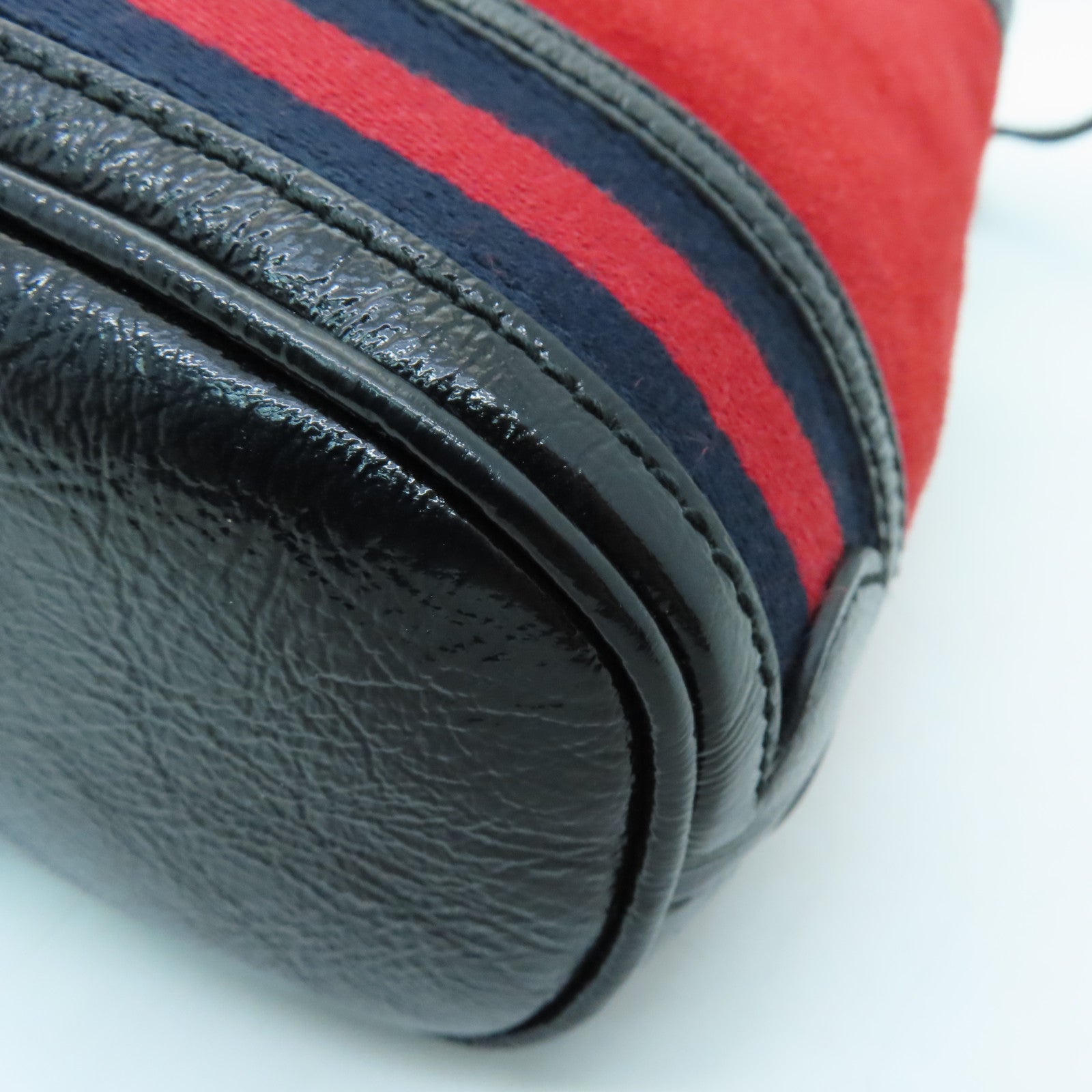 GUCCI suede leather / cowhide leather Ophidia Crossbody gold buckle shoulder bag red / black