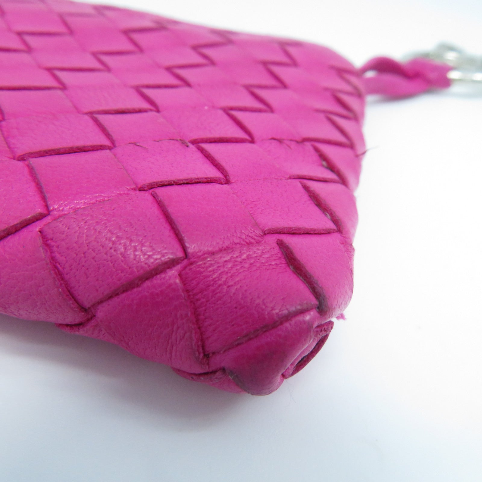 BOTTEGA VENETA 牛皮皮革Coin & Key Case銀扣零錢包粉紅色