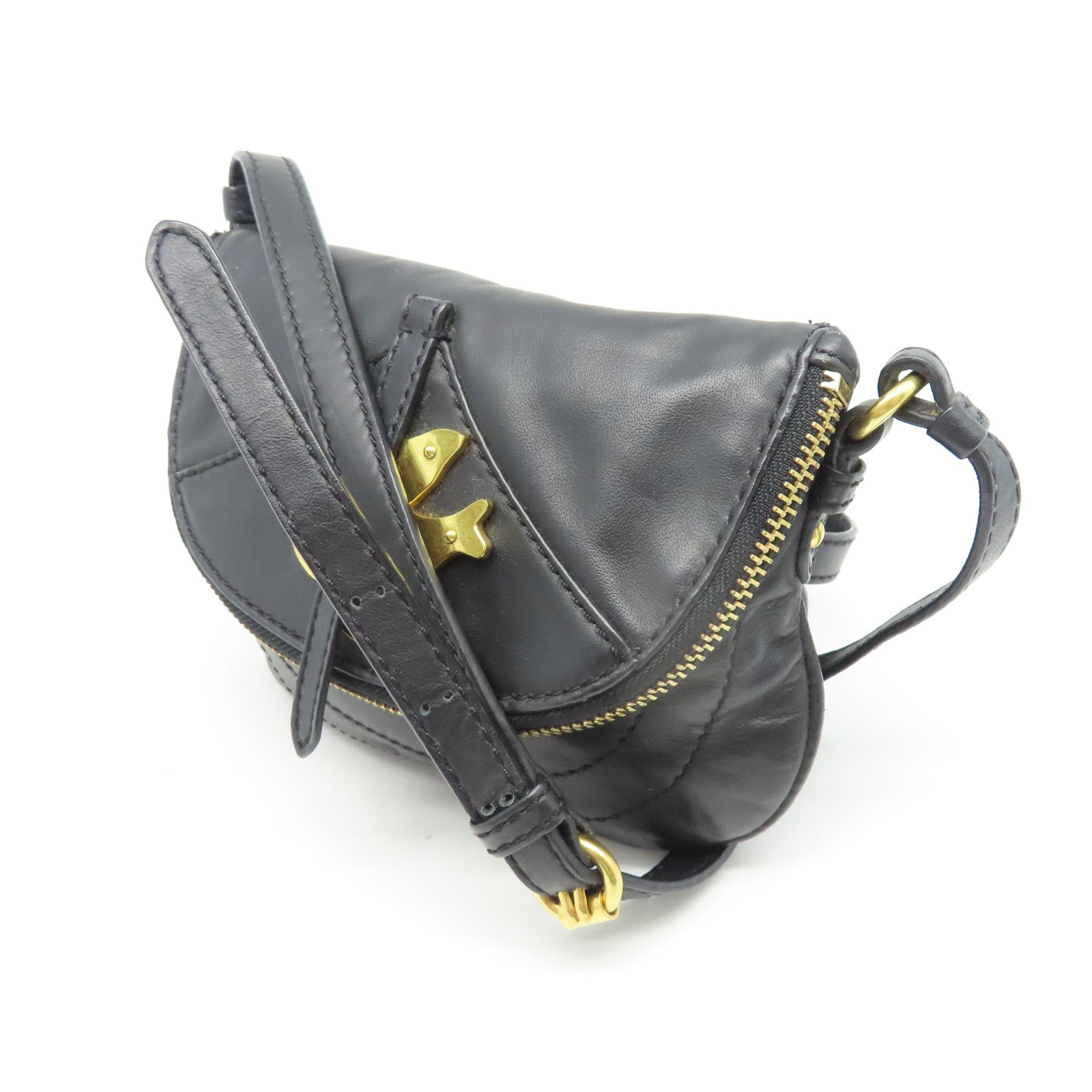 MARC BY MARC JACOBS 牛皮皮革Shoulder Bag金扣肩背袋黑色