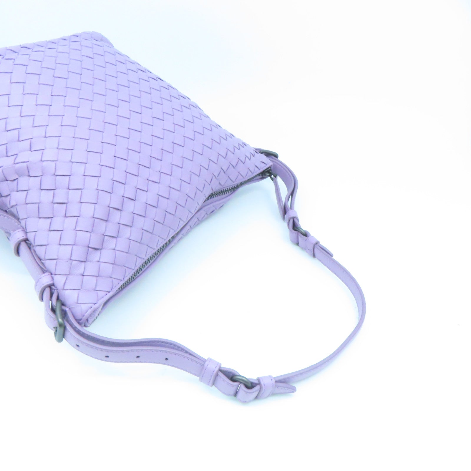 BOTTEGA VENETA 织纹皮革Shoulder Bag肩背袋紫色