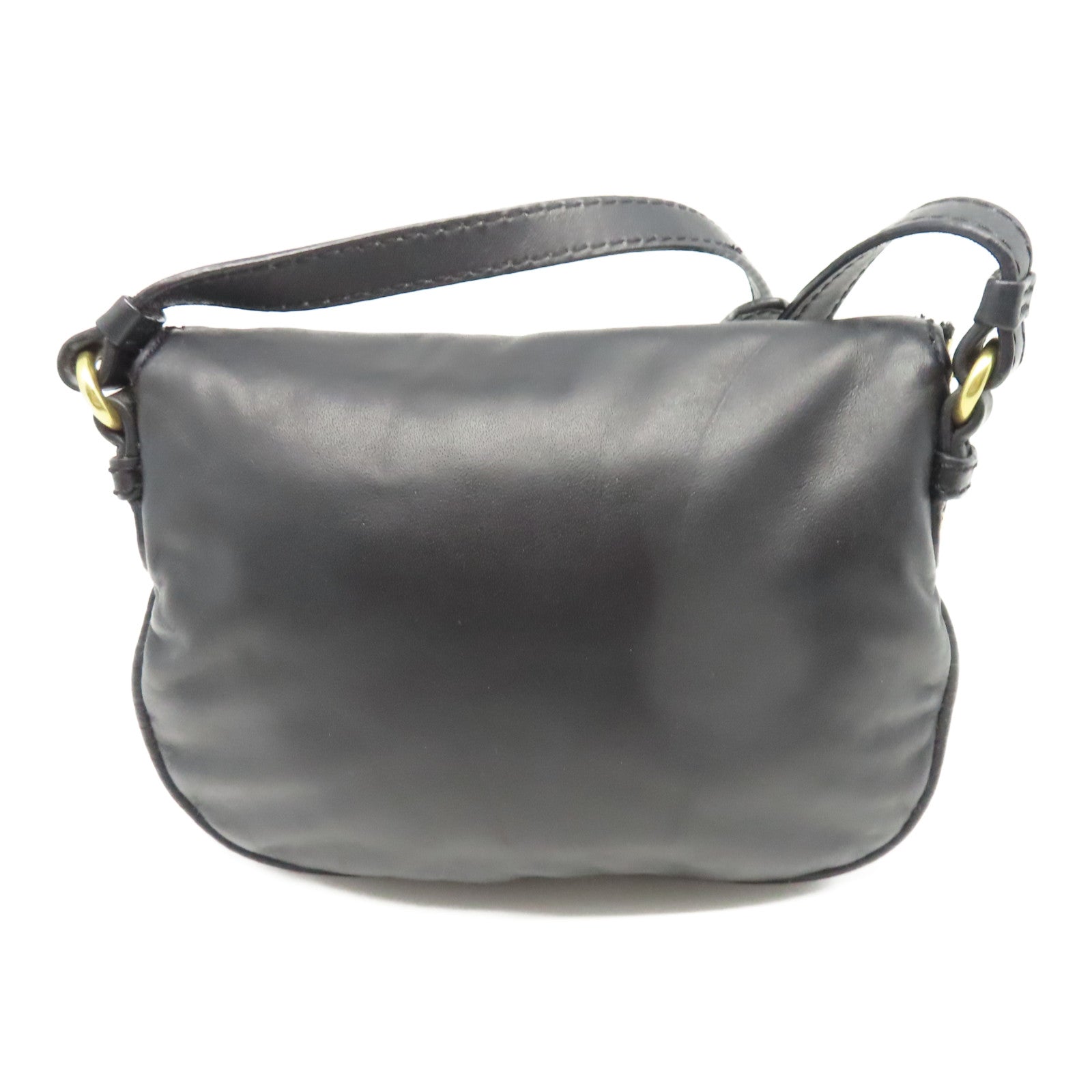 MARC BY MARC JACOBS 牛皮皮革Shoulder Bag金扣肩背袋黑色