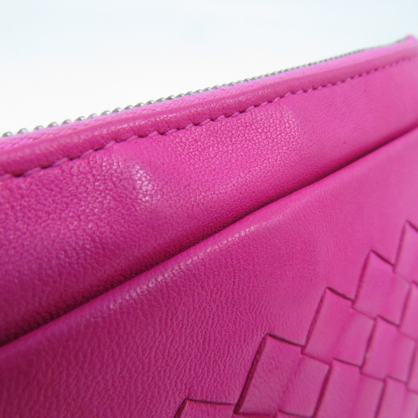 BOTTEGA VENETA 牛皮皮革Coin & Key Case銀扣零錢包粉紅色
