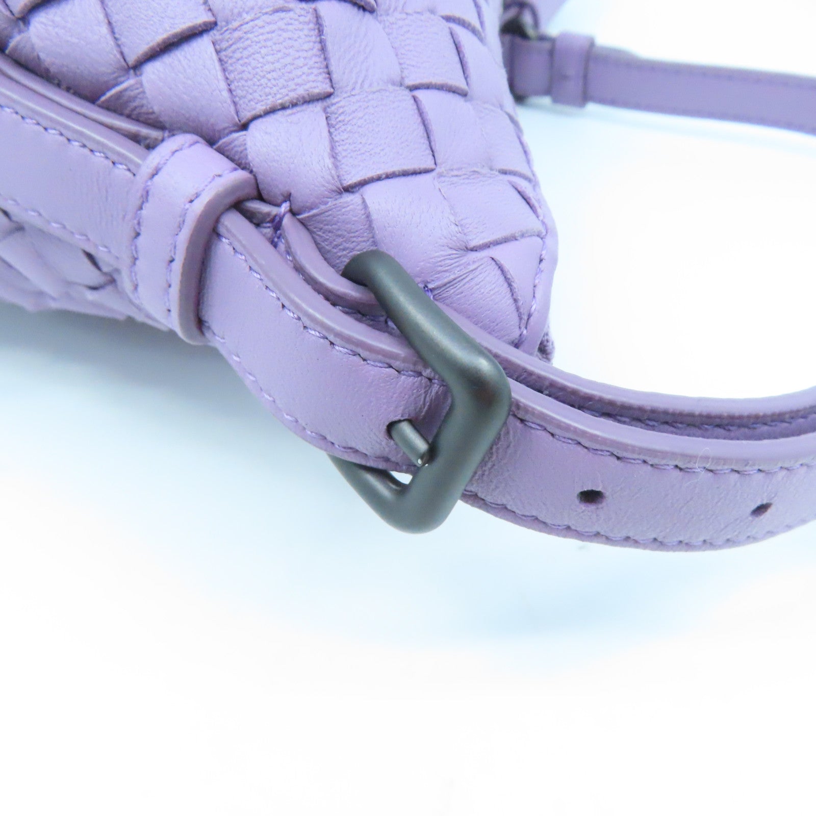 BOTTEGA VENETA 织纹皮革Shoulder Bag肩背袋紫色
