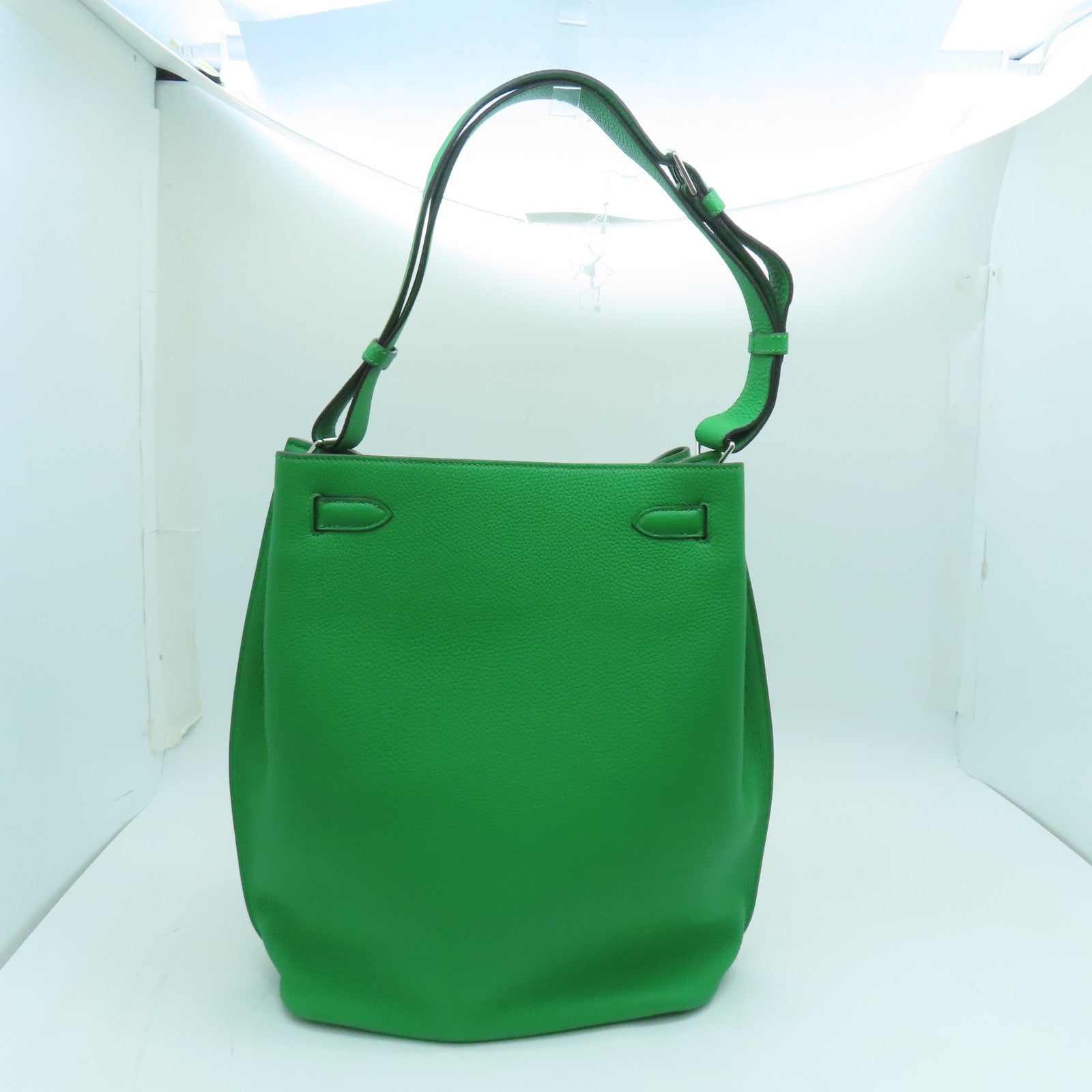 HERMES Togo皮革So Kelly 26肩背袋银扣绿色