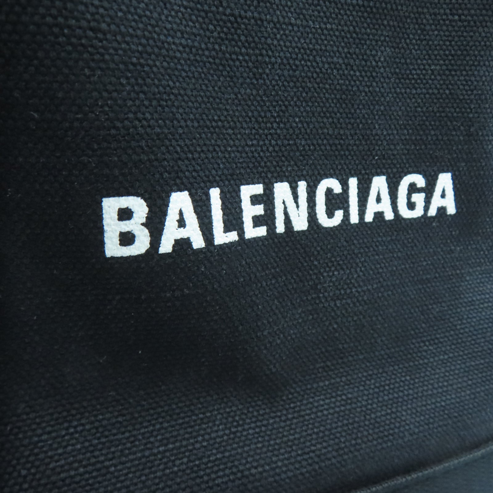 BALENCIAGA 帆布Navy Cabas XS銀扣手挽肩背兩用袋黑色
