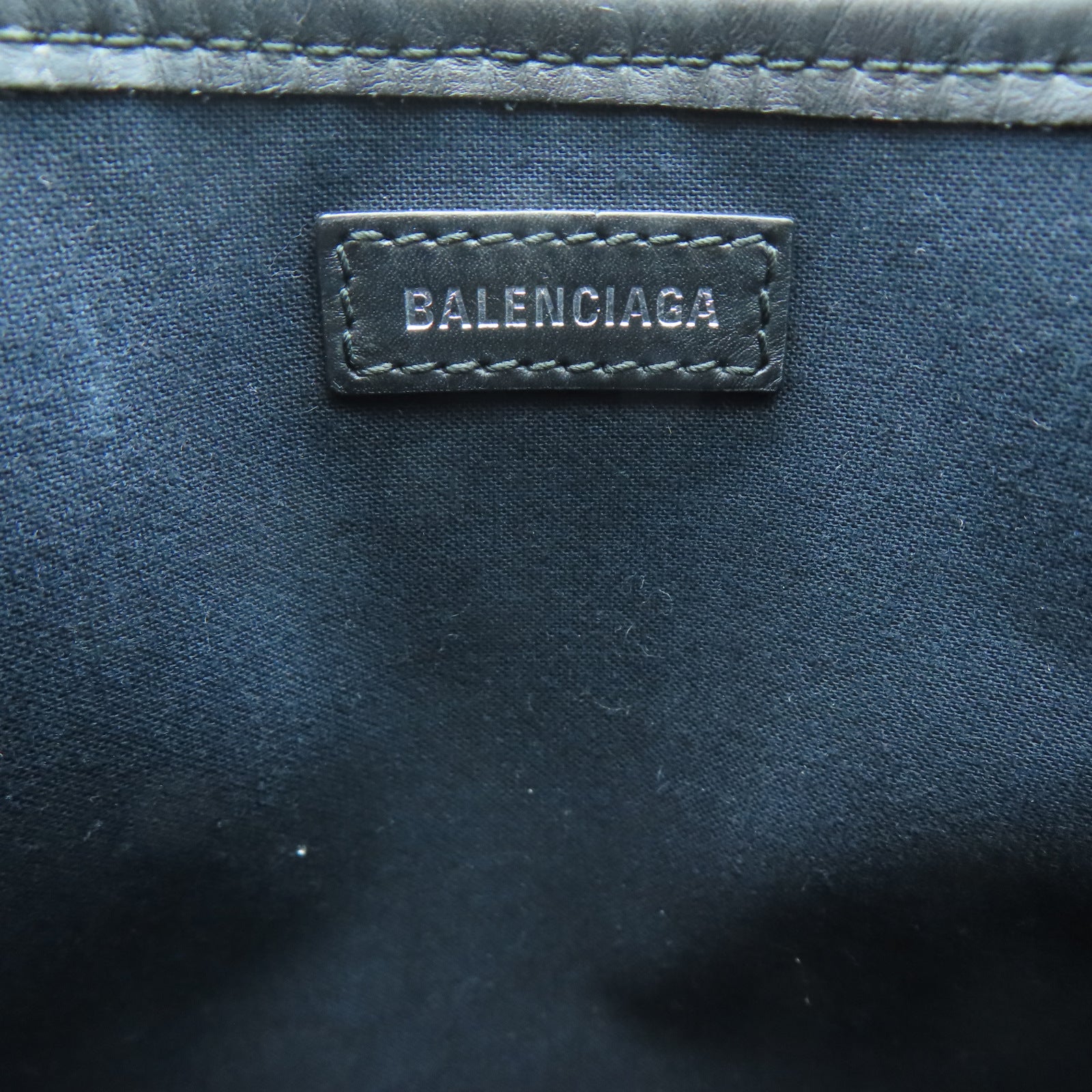 BALENCIAGA 帆布Navy Cabas XS銀扣手挽肩背兩用袋黑色