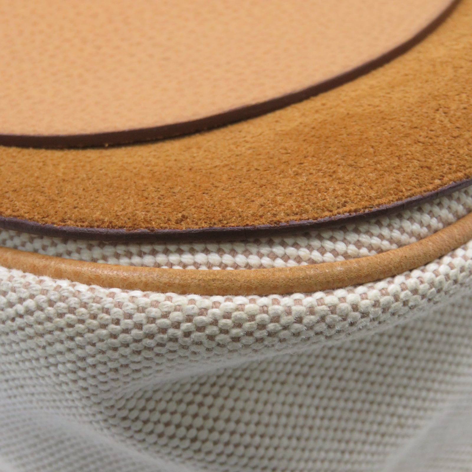 HERMES [Sharp Discount] Canvas/Cowhide Leather Colorado GM Silver Buckle Shoulder Bag Beige