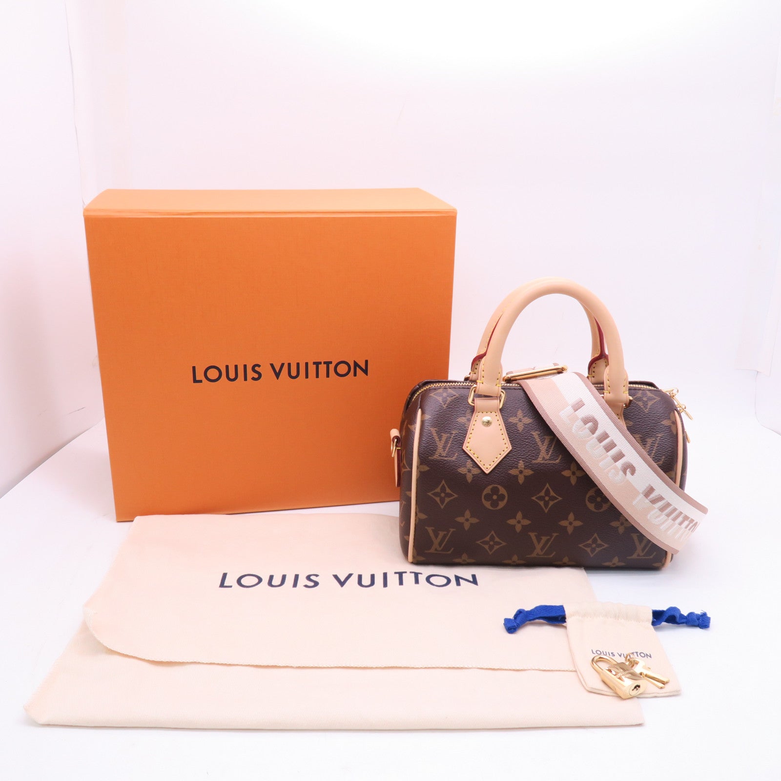 LOUIS VUITTON Monogram Speedy 20 Bandouliere金扣手挽肩背兩用袋棕色
