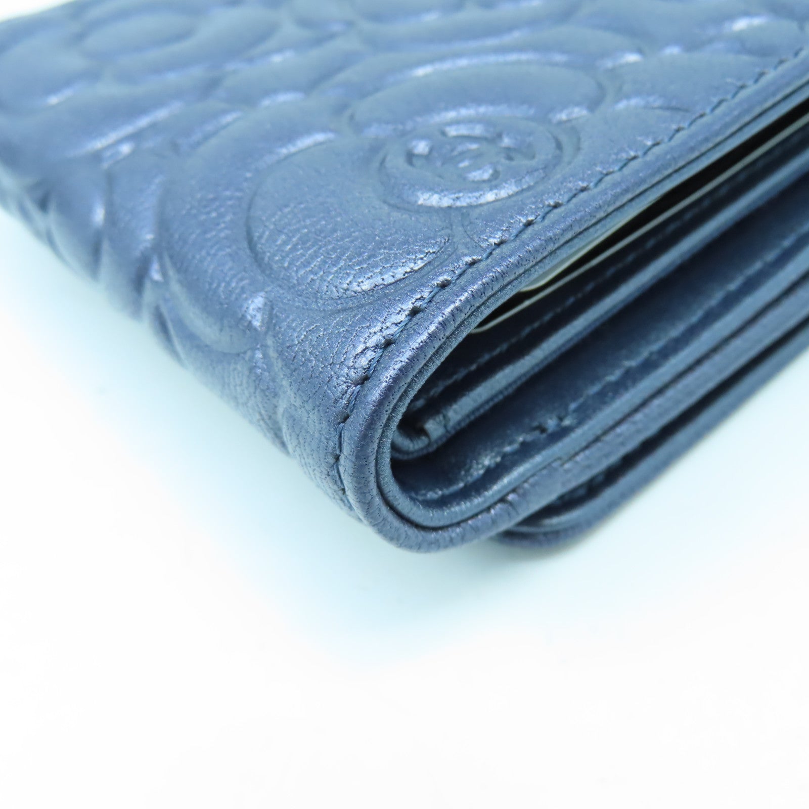 CHANEL 牛皮皮革Wallet銀扣錢包紫色