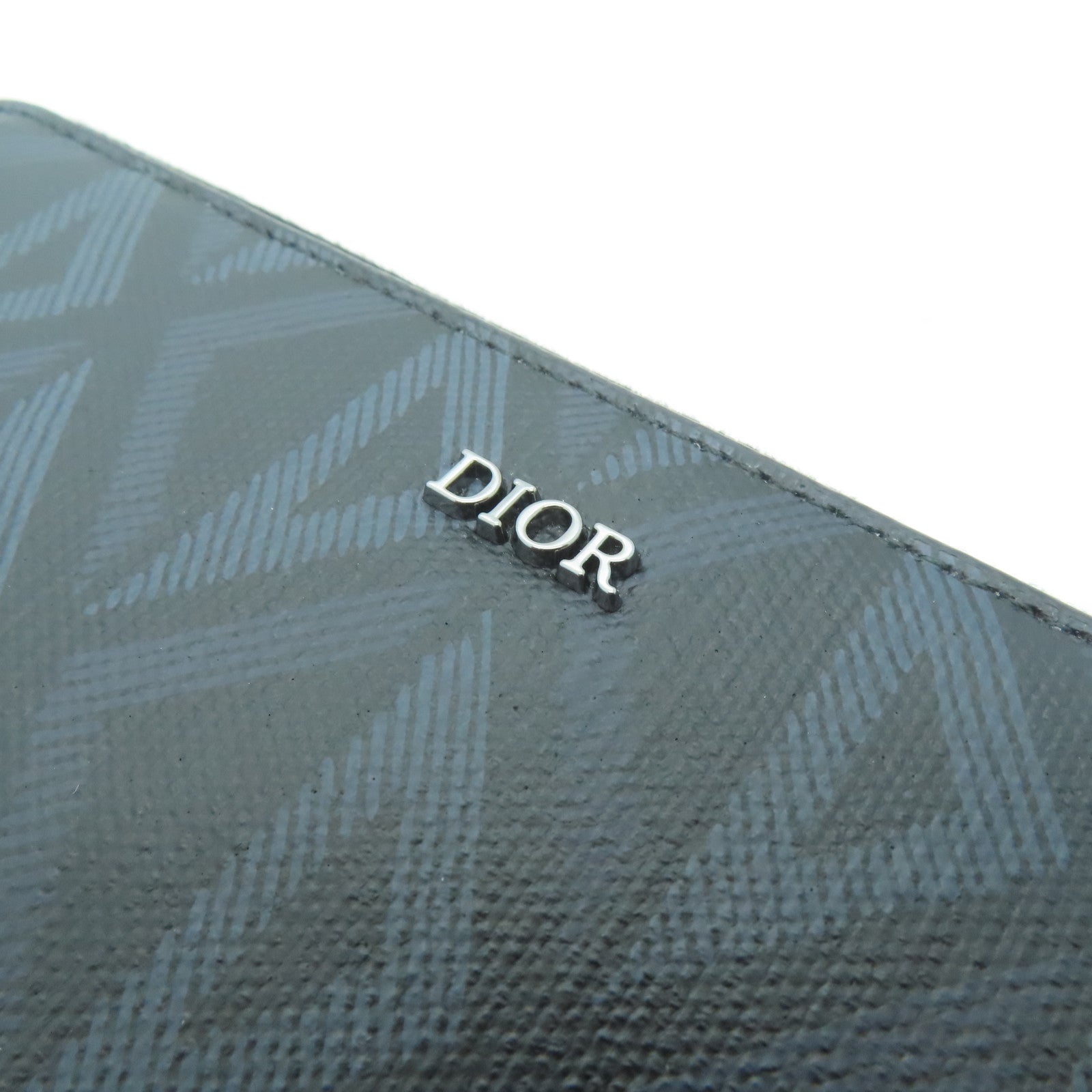 Dior 塗層帆布Pouch Shoulder銀扣肩背袋黑色