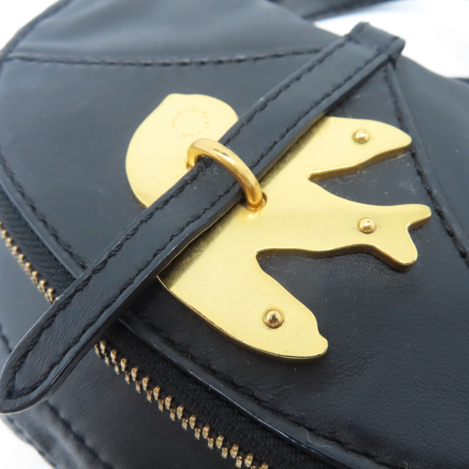 MARC BY MARC JACOBS 牛皮皮革Shoulder Bag金扣肩背袋黑色