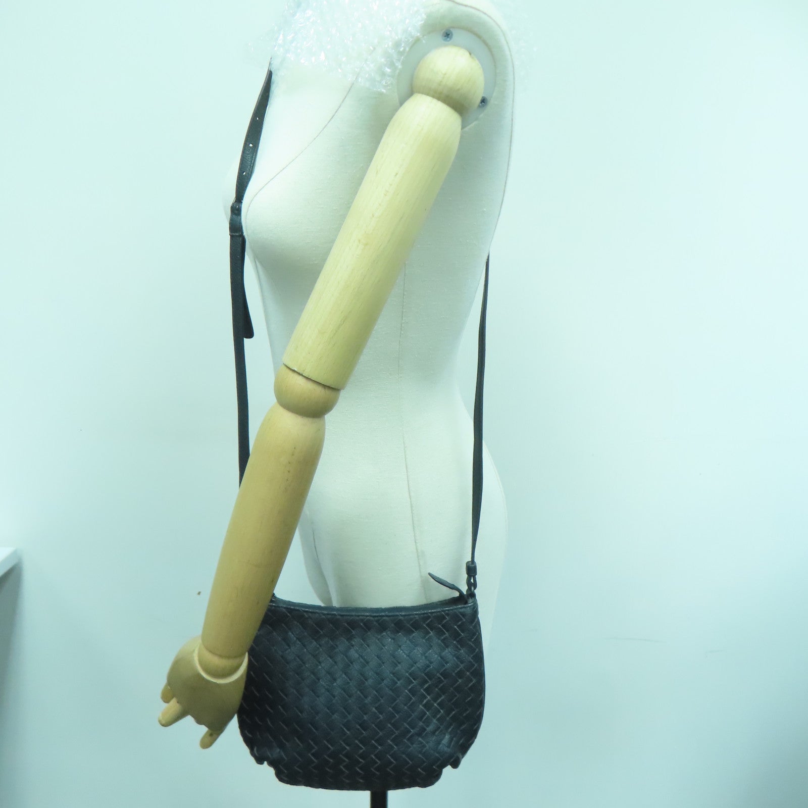 BOTTEGA VENETA 织纹皮革Shoulder Bag肩背袋蓝色