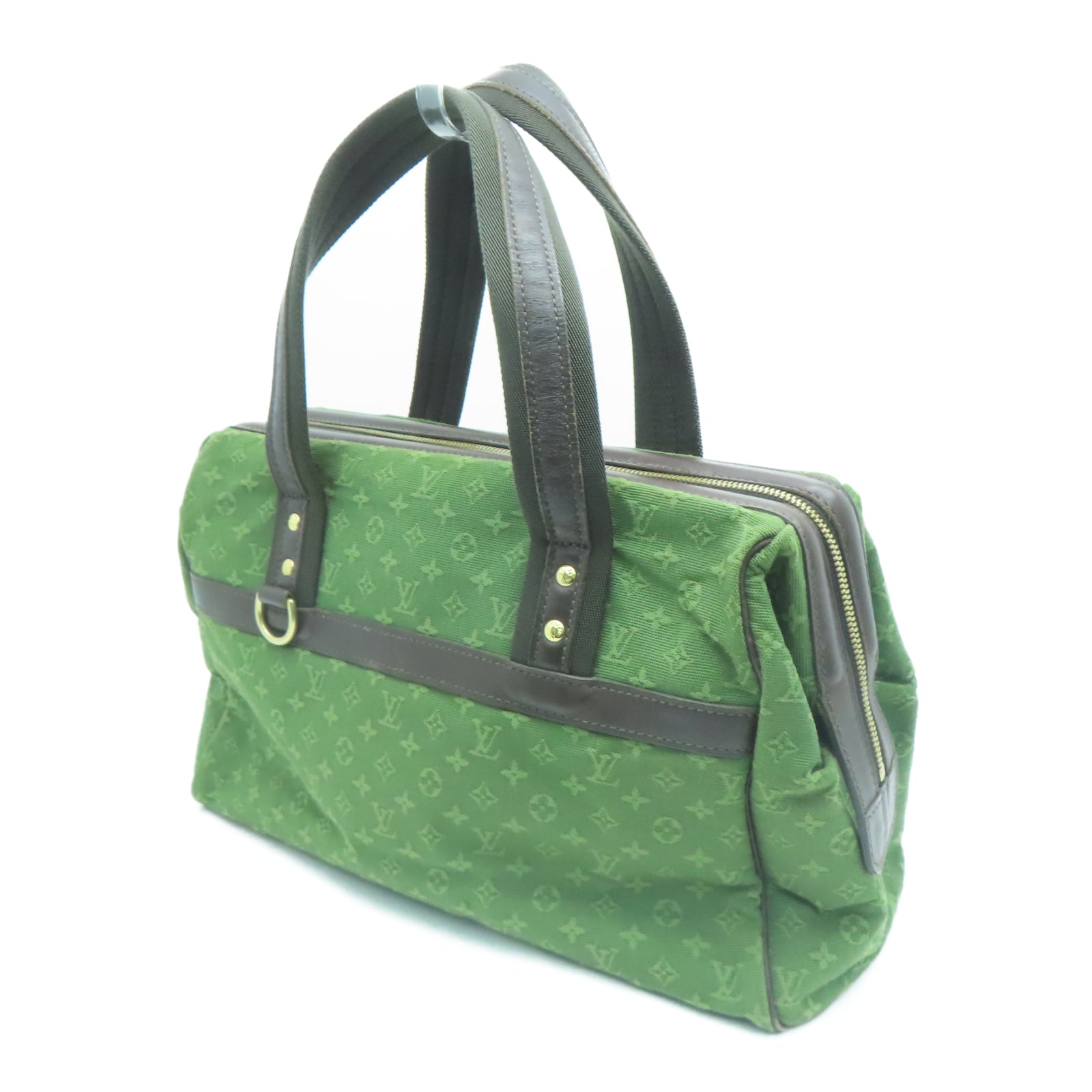LOUIS VUITTON Monogram Mini Josephine GM gold buckle handle shoulder bag green